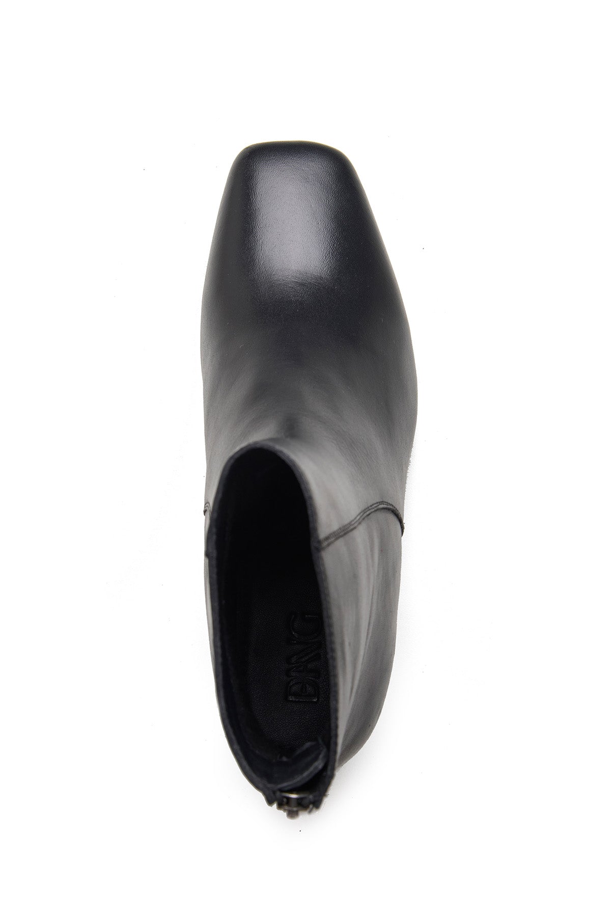 Black Crust Leather Heel Boots