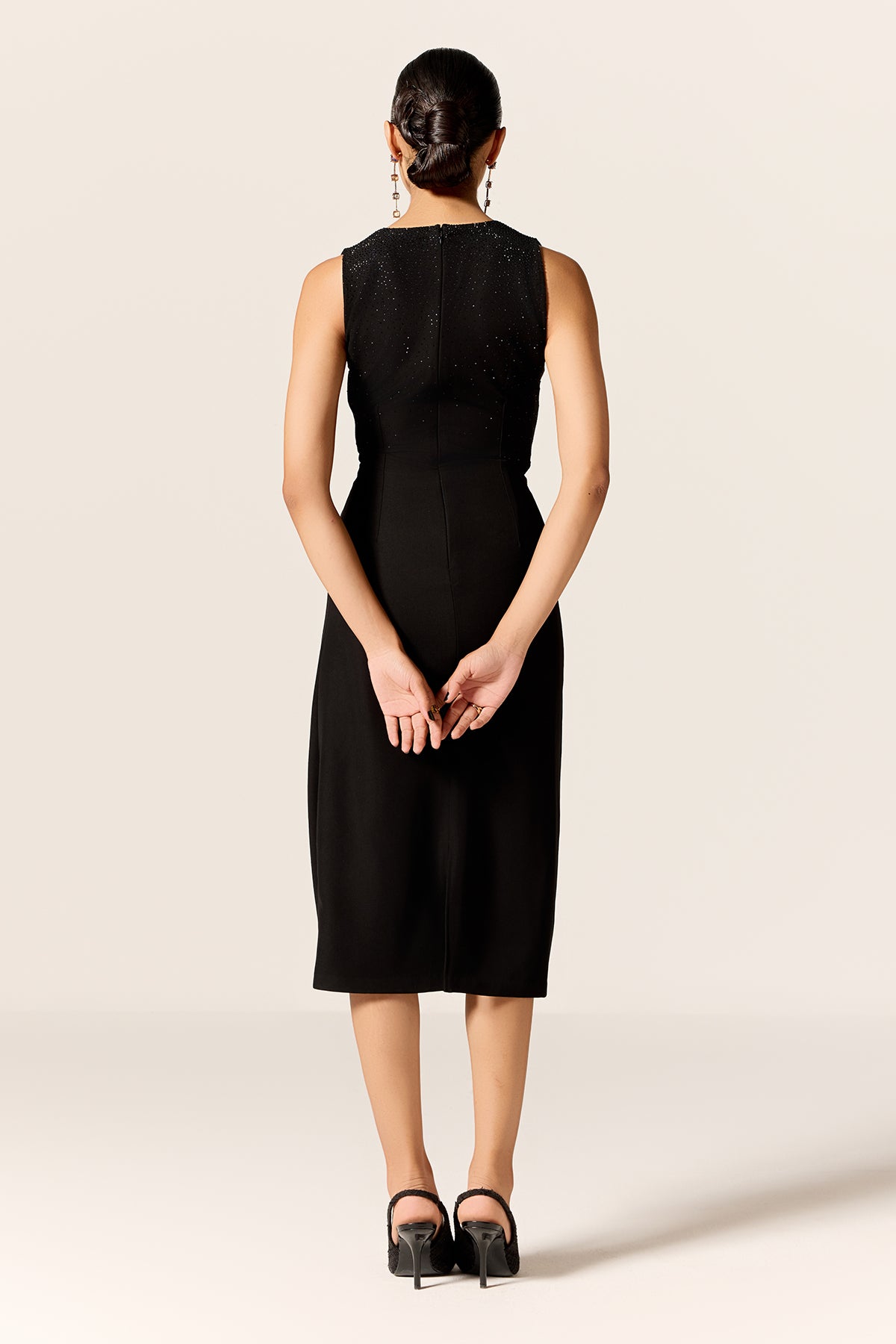 Black Crystal Embellished Dress