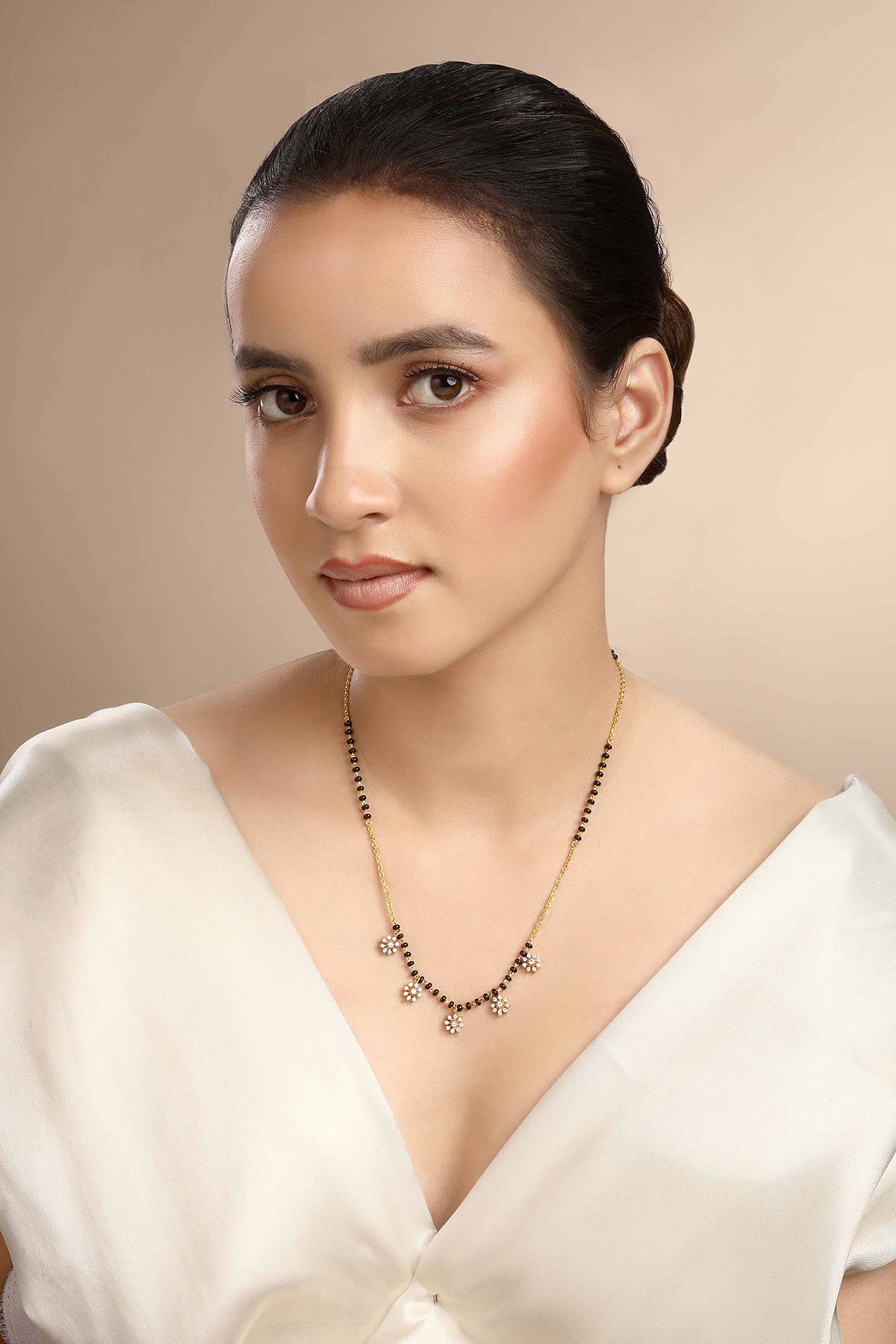 Buy Black Cubic Zirconia Mangalsutra by Sica for women online at ScrollnShops