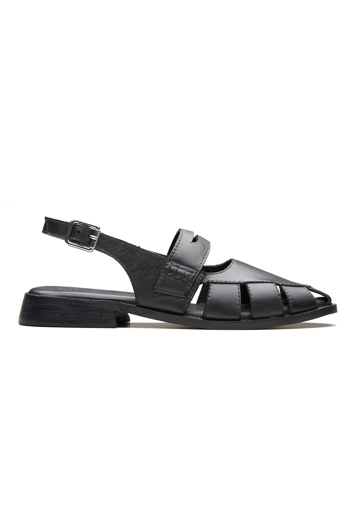 Black Cut-Out Detail Sandals