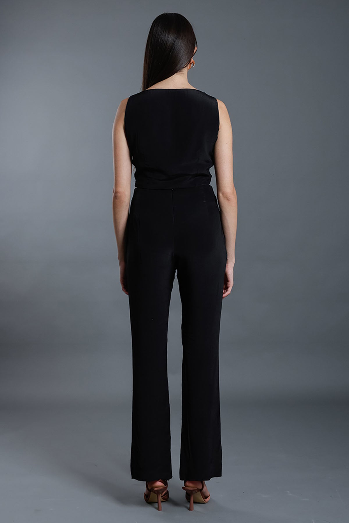 Black Cut-out Crop Top & Pants