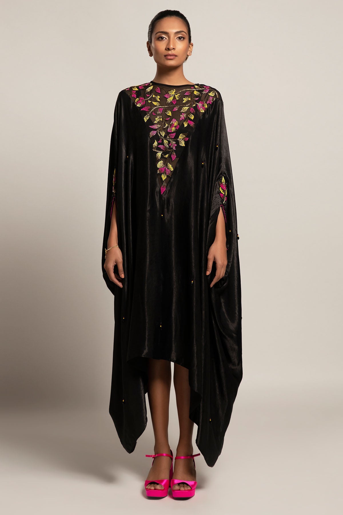 Buy Black Cutdana Embellished Kaftan by Sejal Kamdar for women online at ScrollnShops