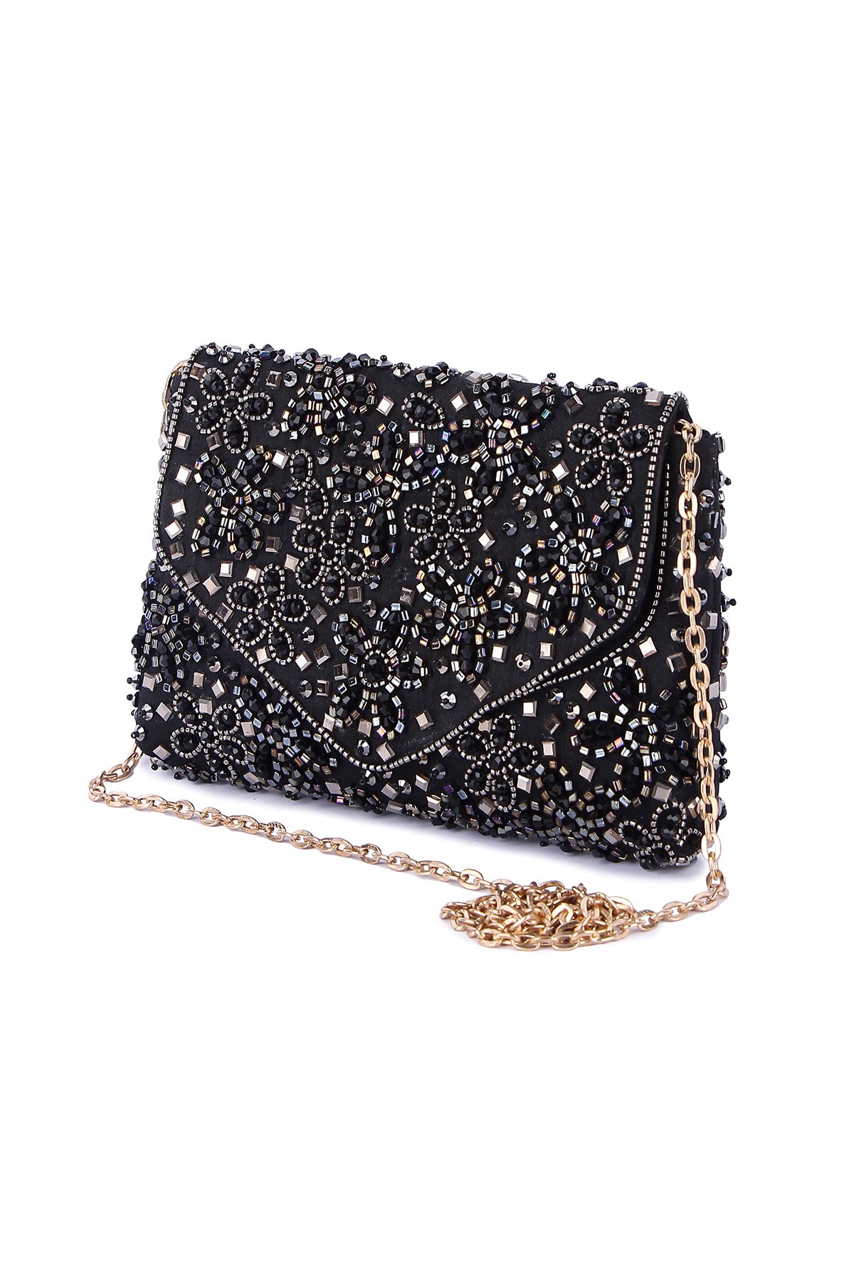 Black Detachable Sling Clutch