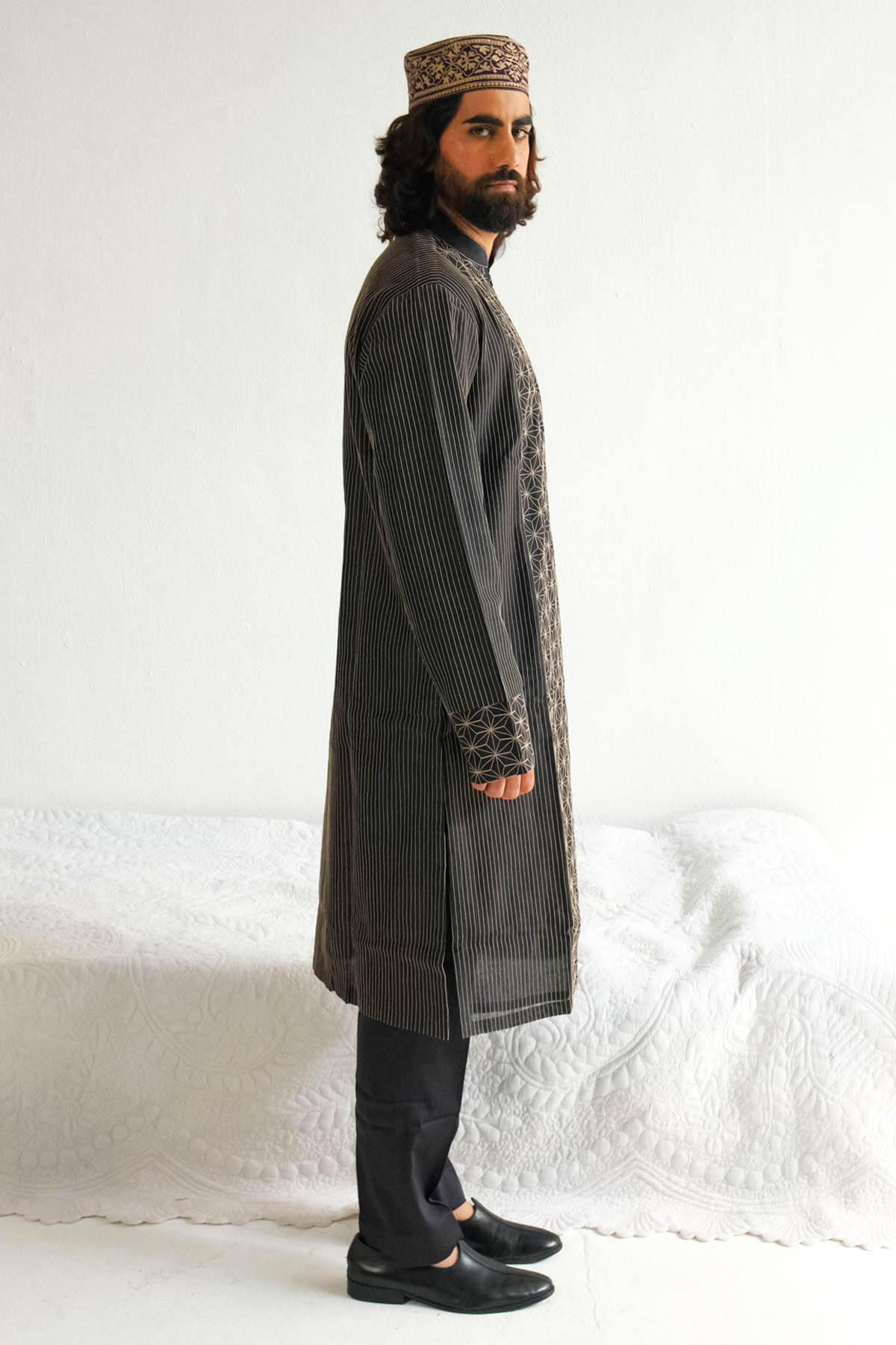 Black Dori Embroidered Kurta Set