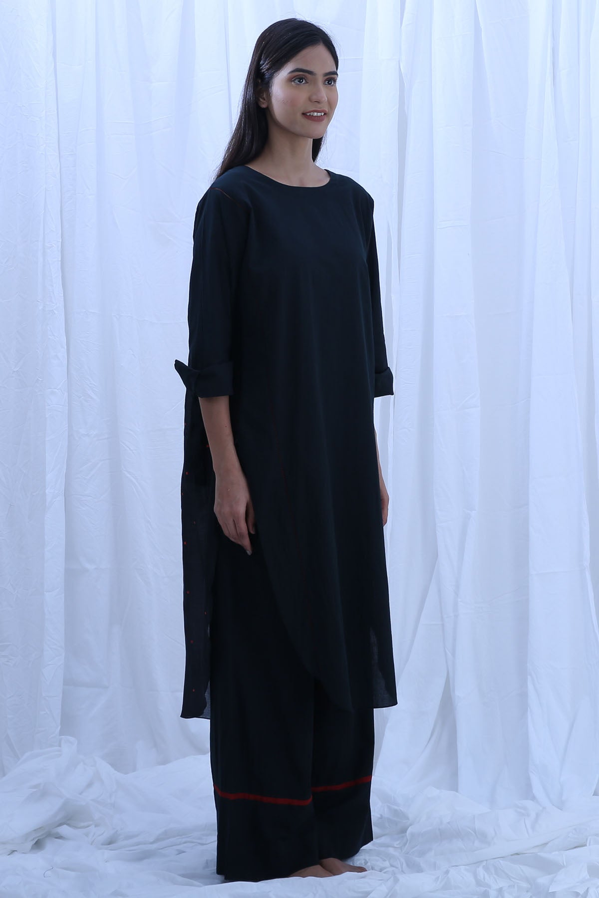 Black Dot Print Kurta & Pants