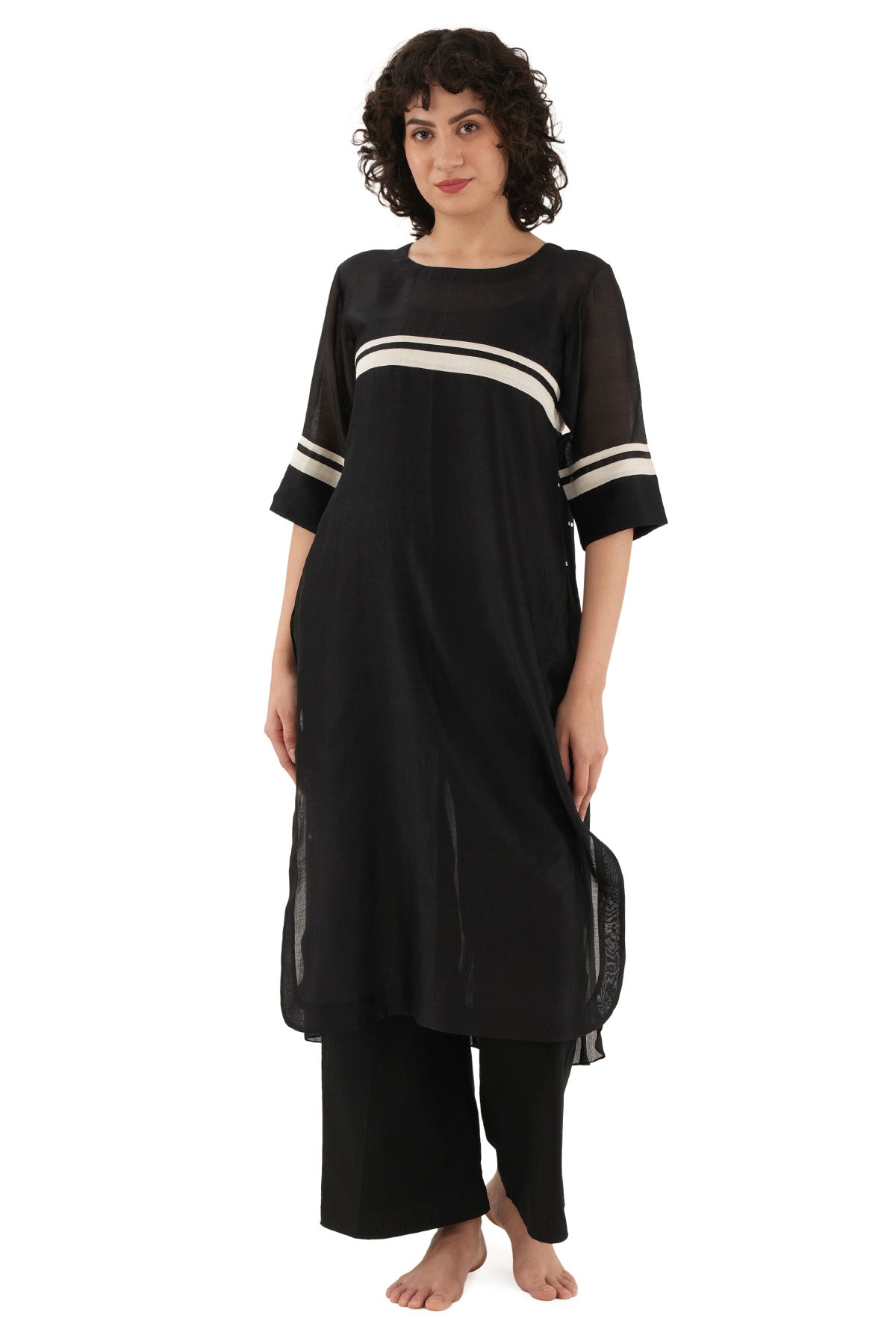 Buy Black Dot Printed Kurta & Pants for women by Khat Clothing online available at scrollnshops