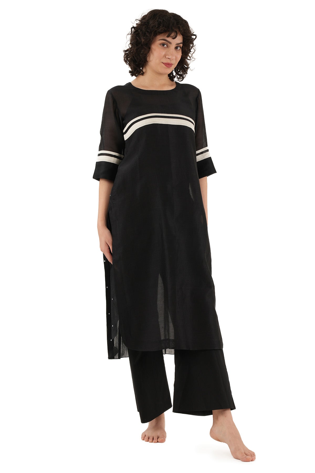 Black Dot Printed Kurta & Pants