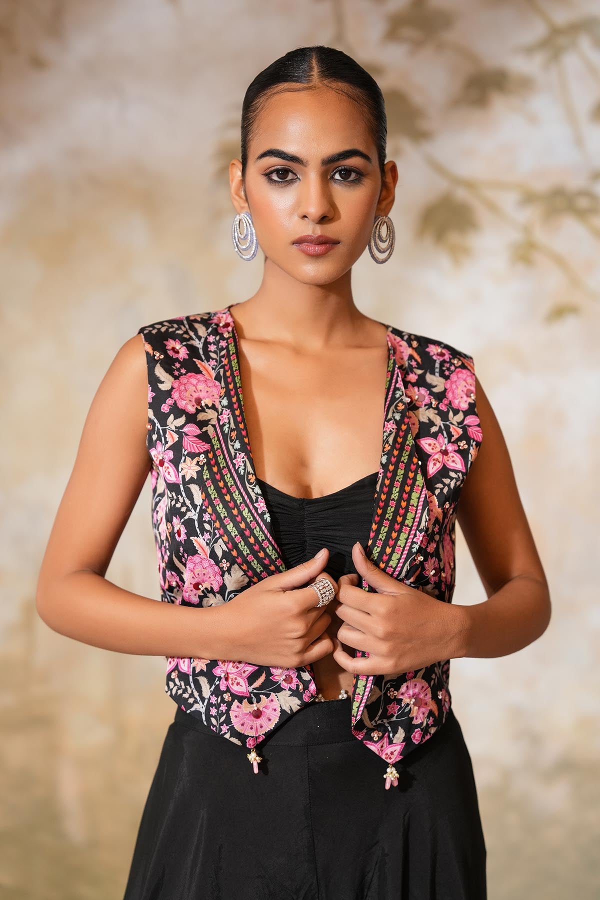 Black Drape Co-ord Set & Jacket