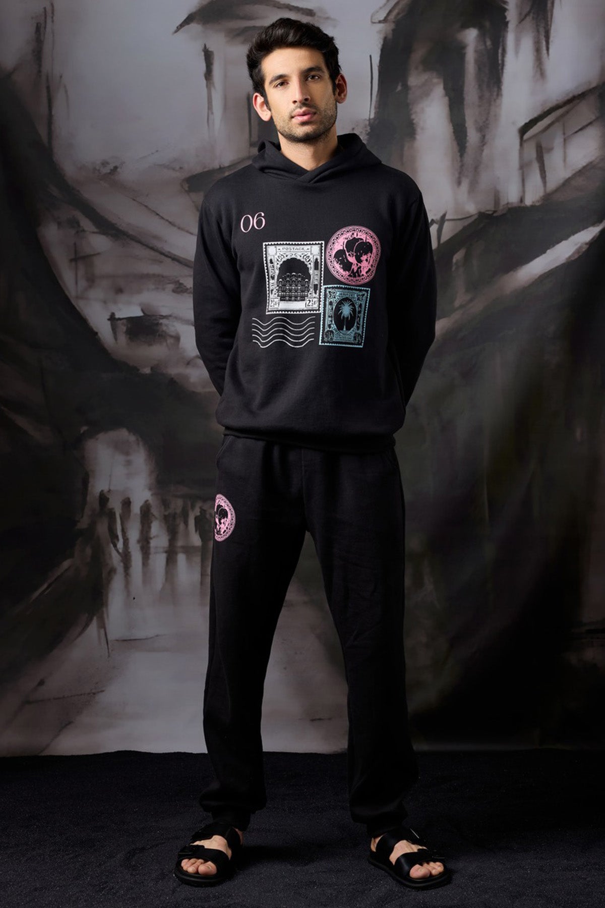 Buy Black Elastic Waistband Jogger for men by ADK online available at scrollnshops