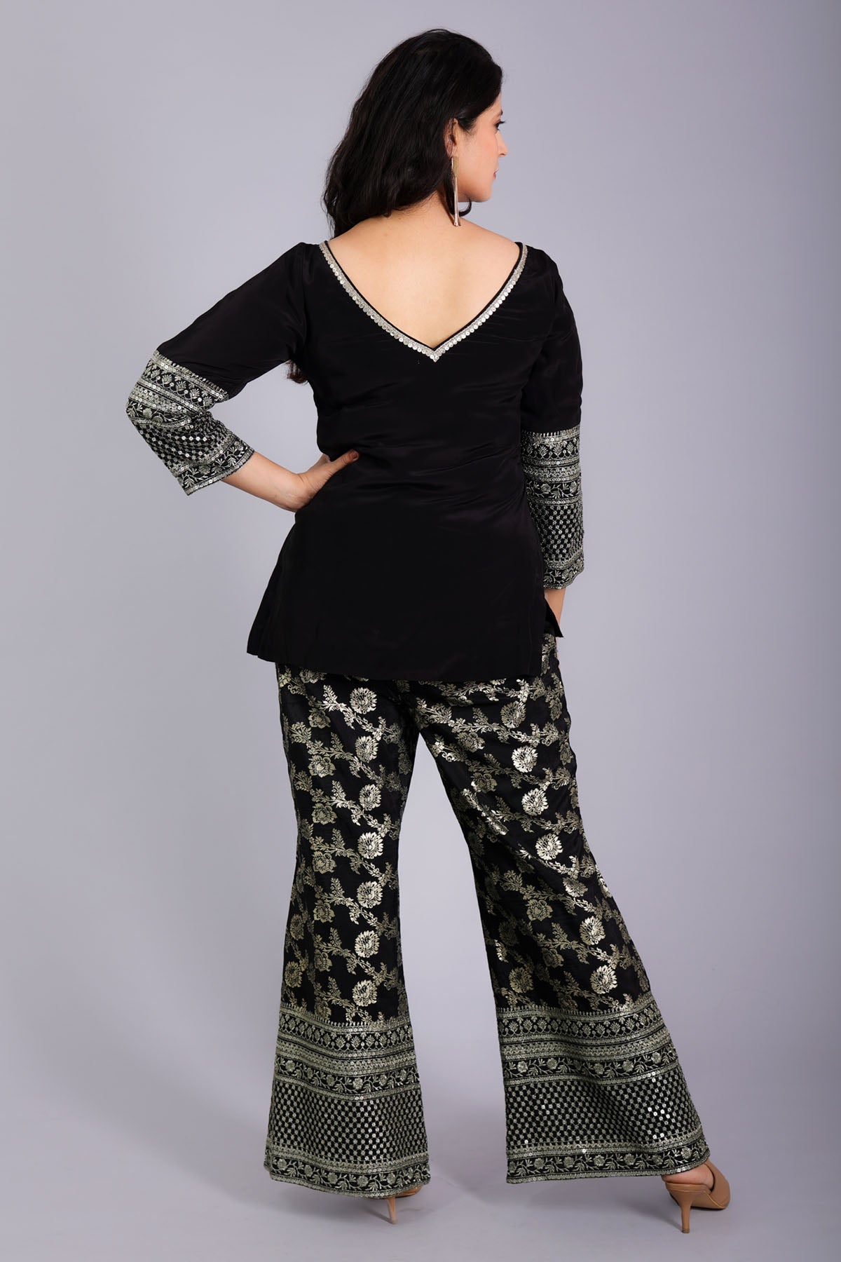 Black Embellished Co-ord Set