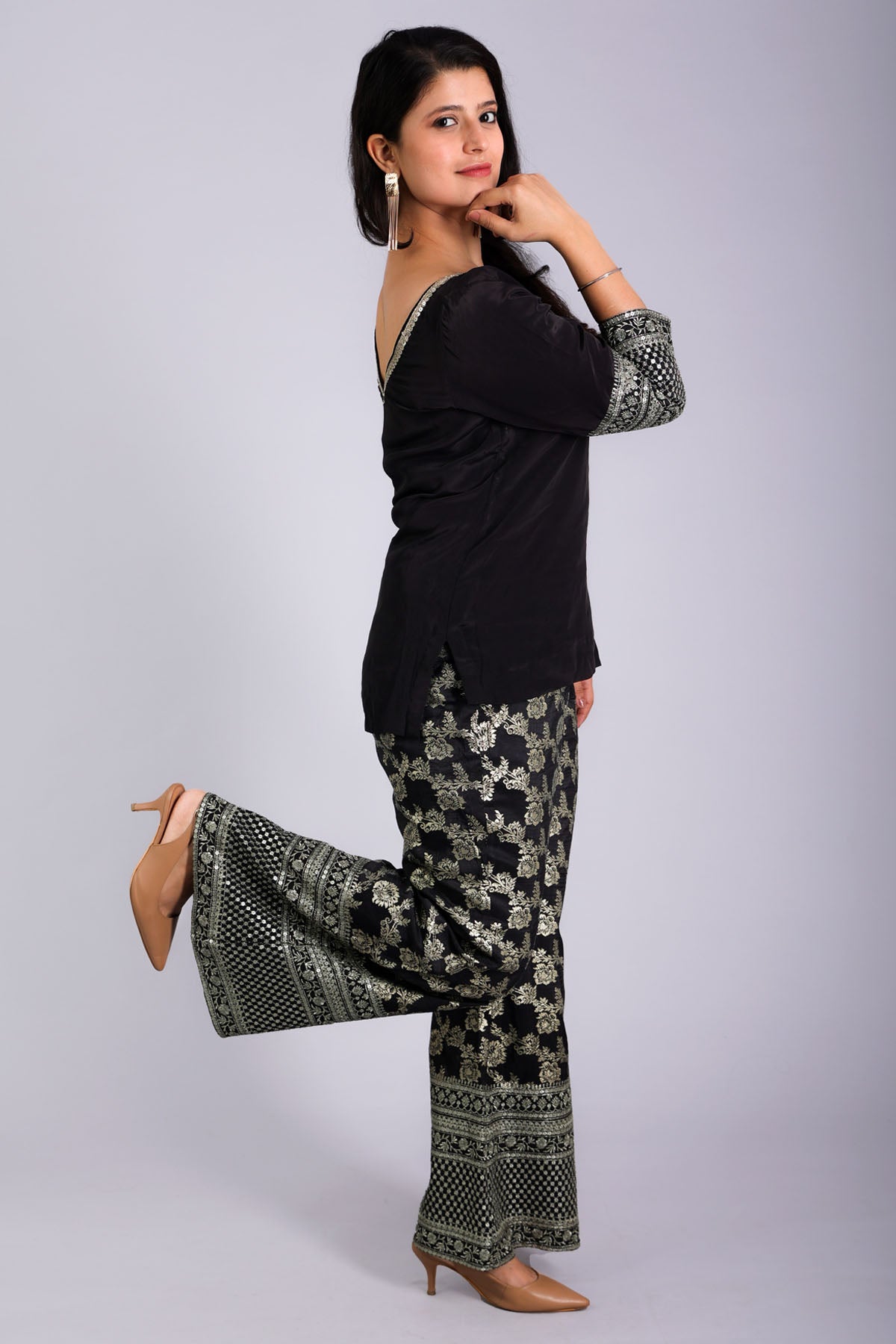 Black Embellished Co-ord Set