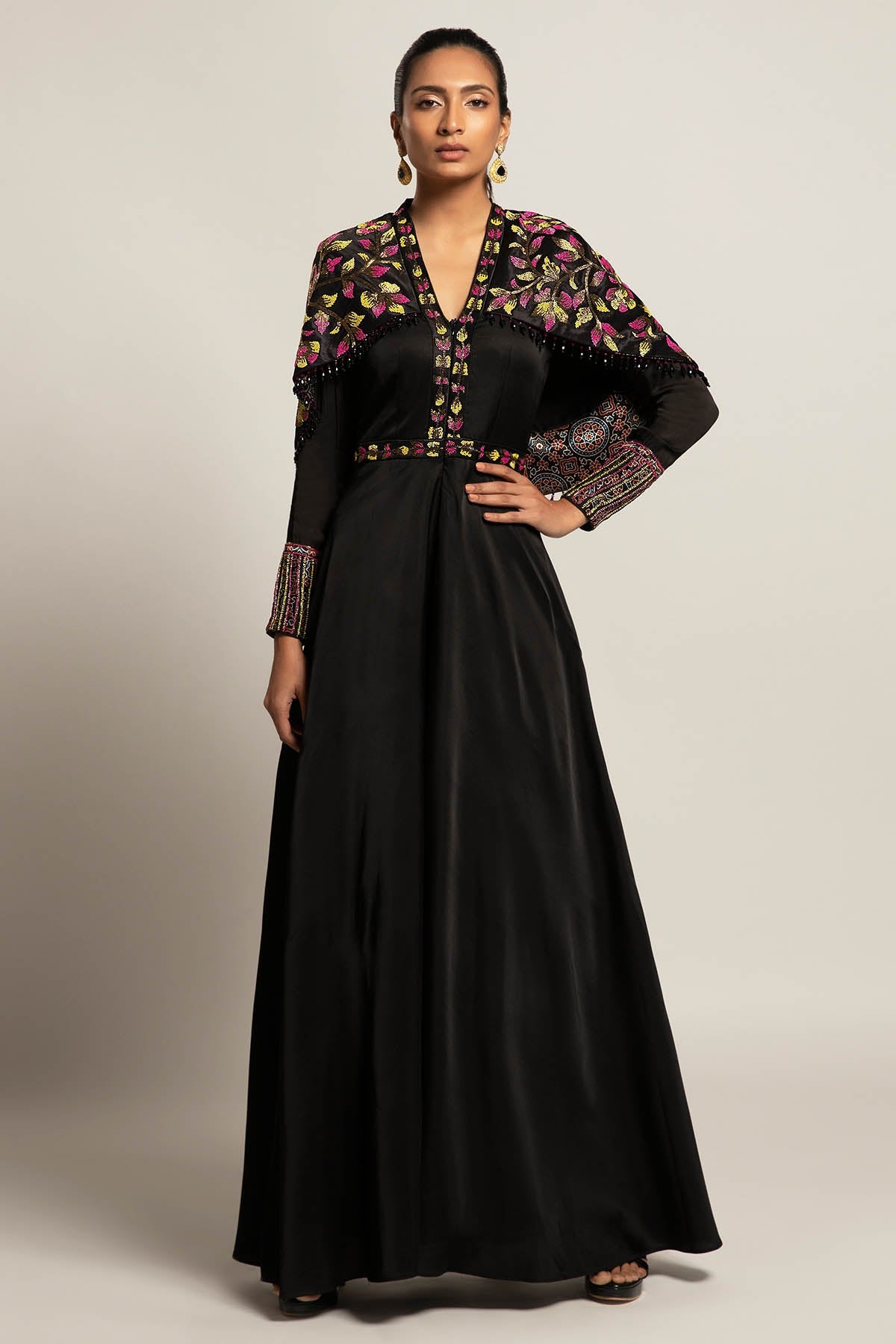 Buy Black Embellished Flare Jumpsuit by Sejal Kamdar for women online at ScrollnShops