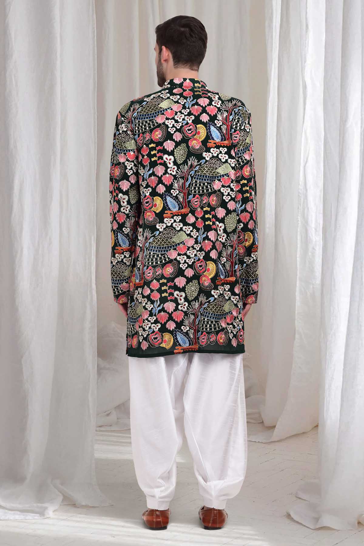 Black Embellished Kurta Set