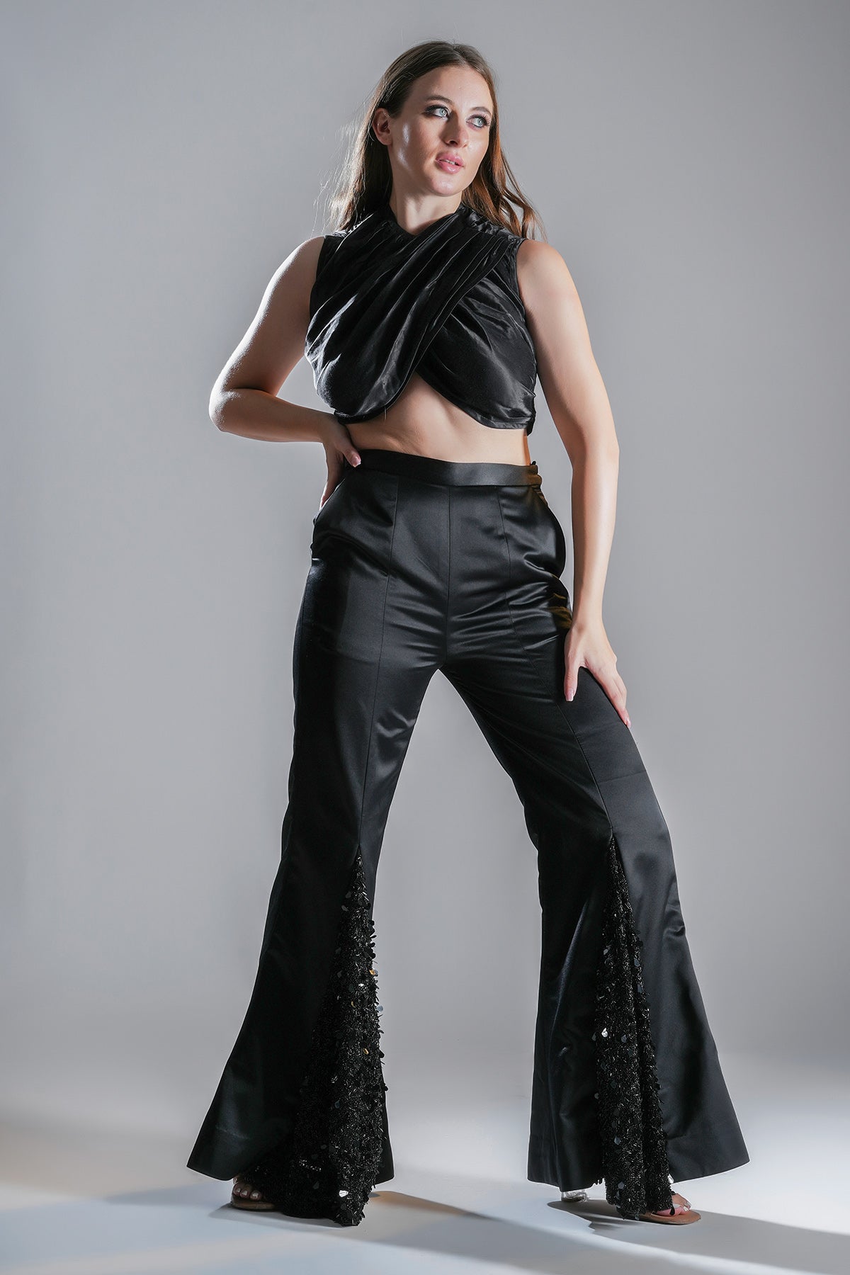 Buy Black Embellished Top & Pants by Smita Shrinivas for women online at ScrollnShops
