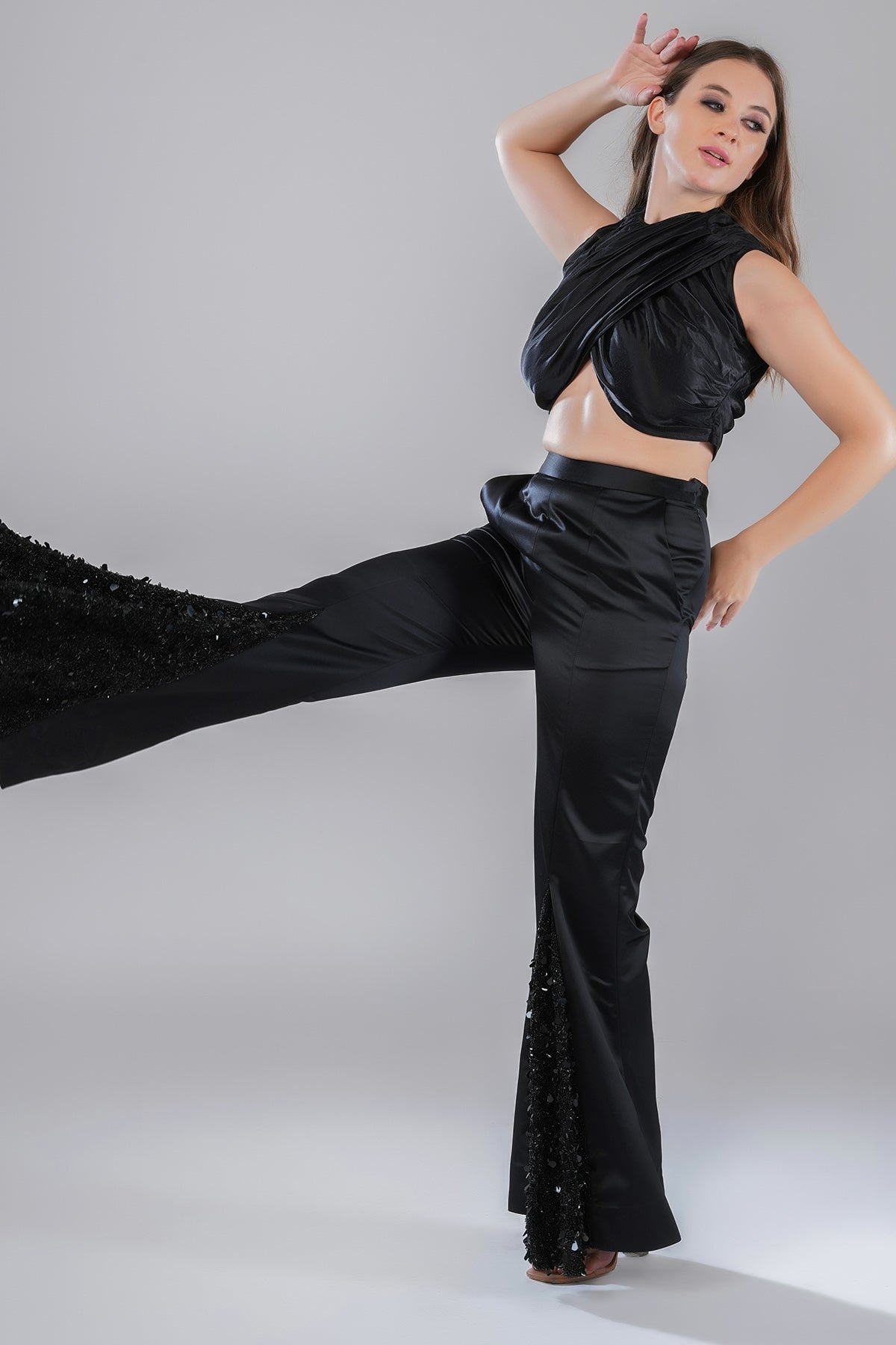 Black Embellished Top & Pants