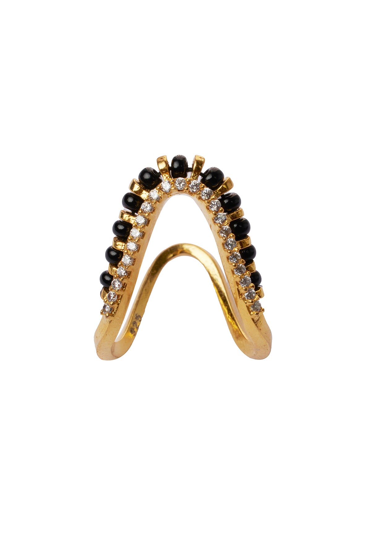 Black Embellished Vanki Ring