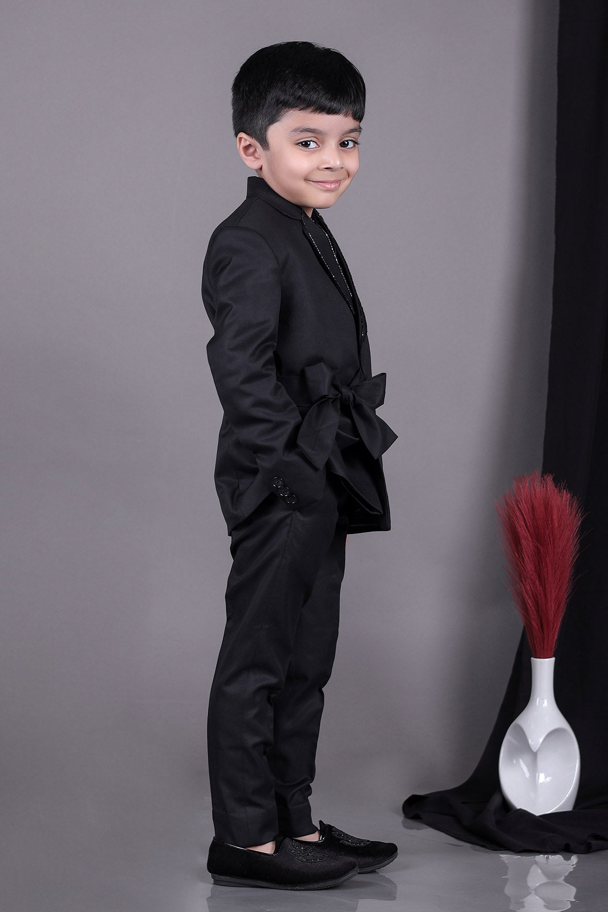 Black Embroidered Blazer & Pants