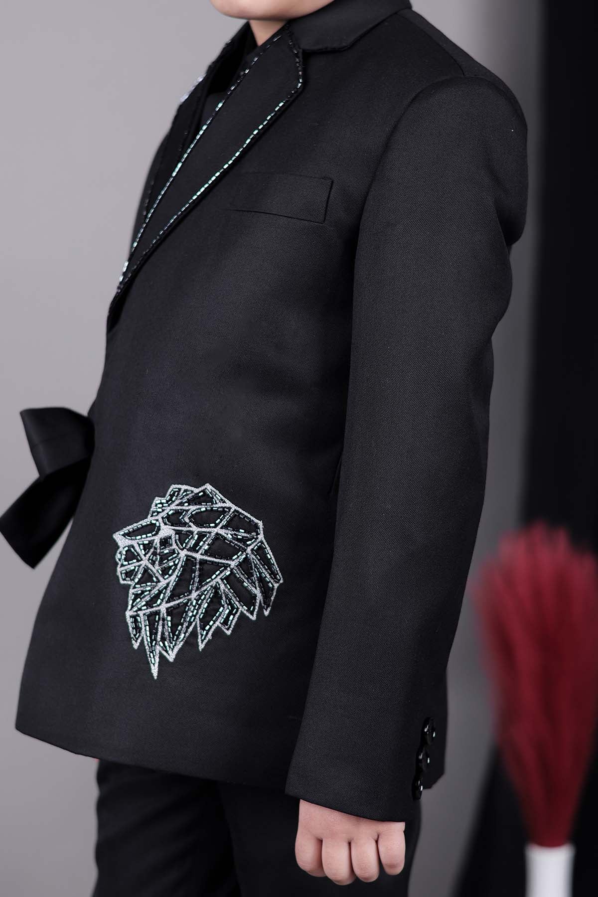 Black Embroidered Blazer & Pants