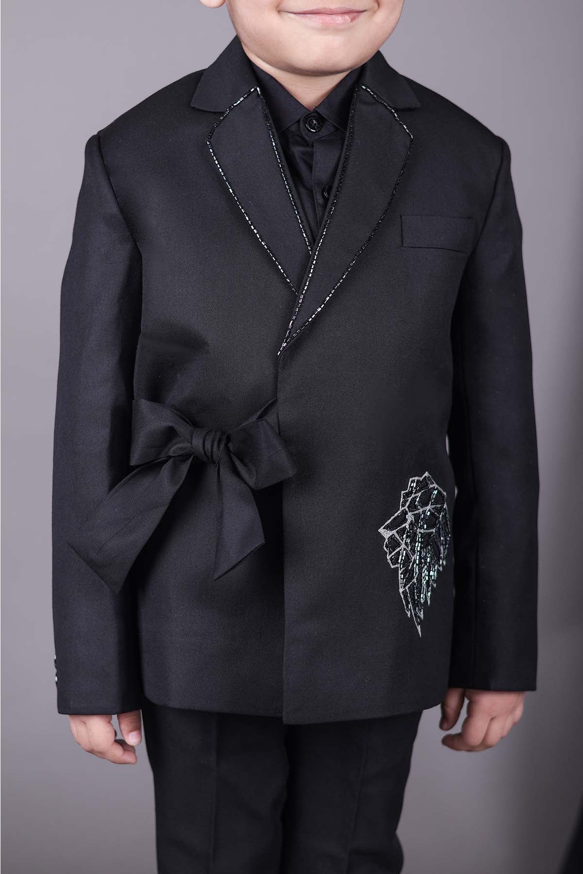 Black Embroidered Blazer & Pants