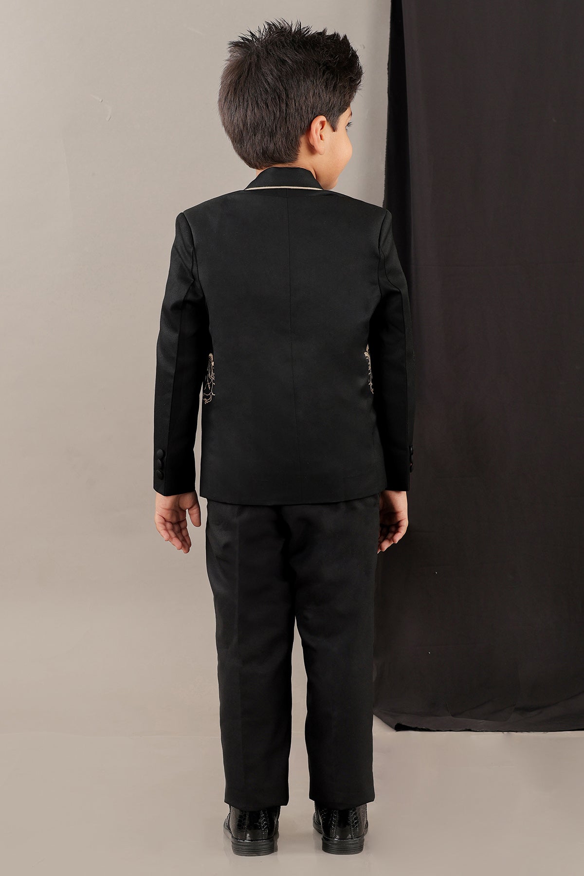 Black Embroidered Blazer Set