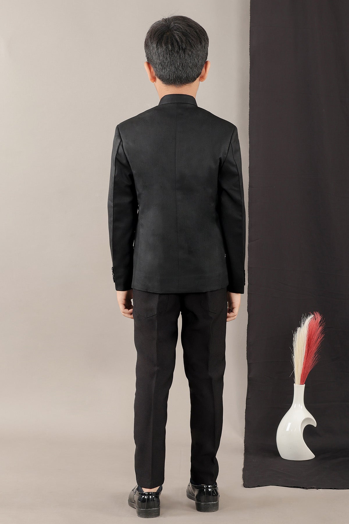 Black Embroidered Coat & Pants