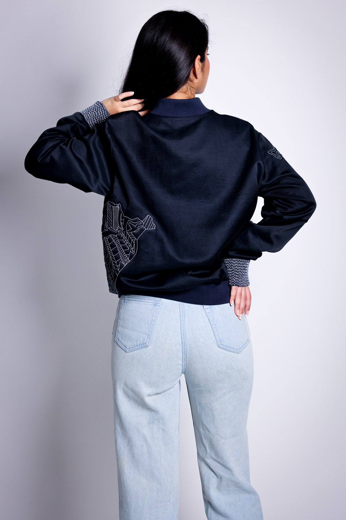 Black Embroidered Cuff Jacket