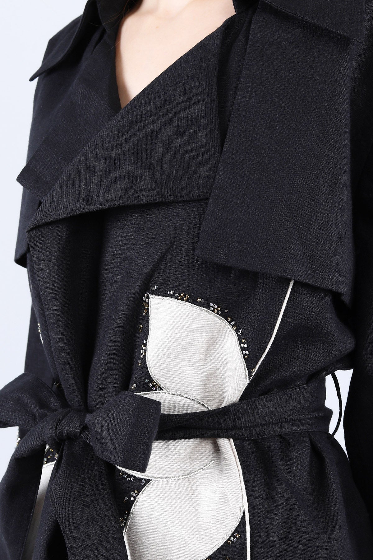 Black Embroidered Floral Dress