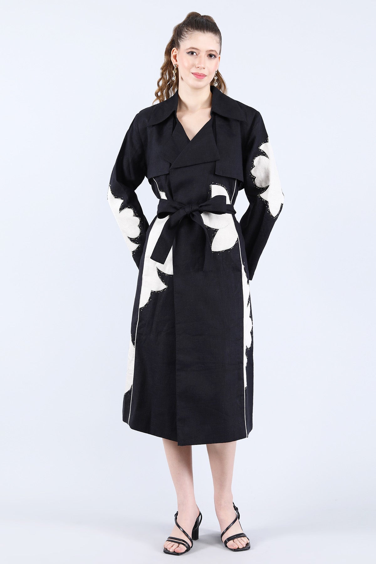 Black Embroidered Floral Dress