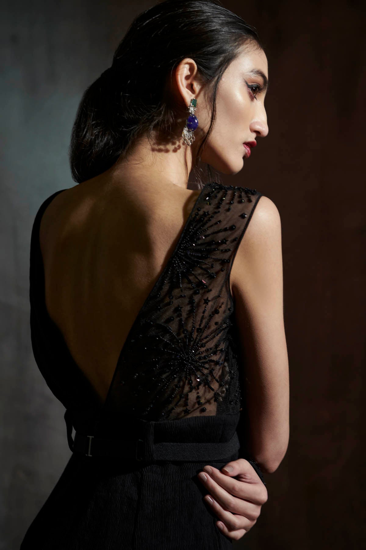 Black Embroidered Jumpsuit