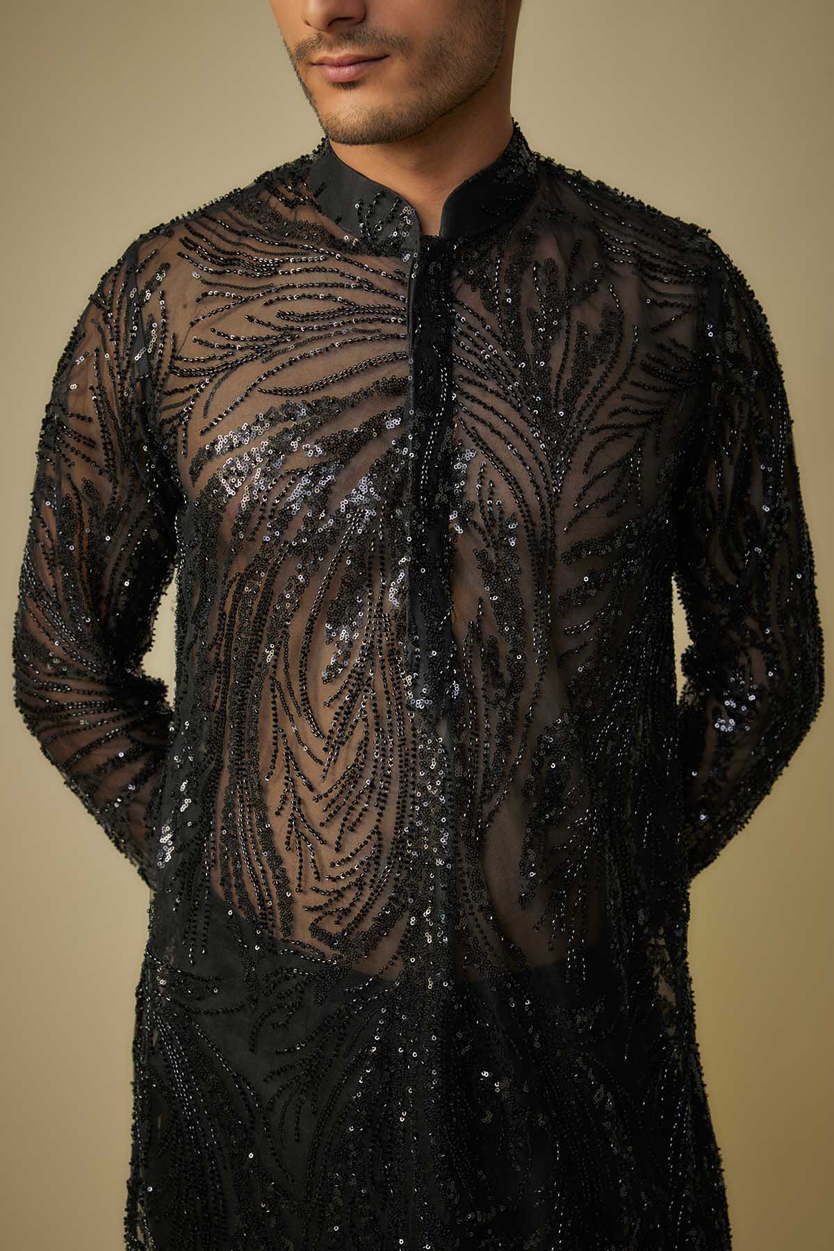 Black Embroidered Kurta & Pants