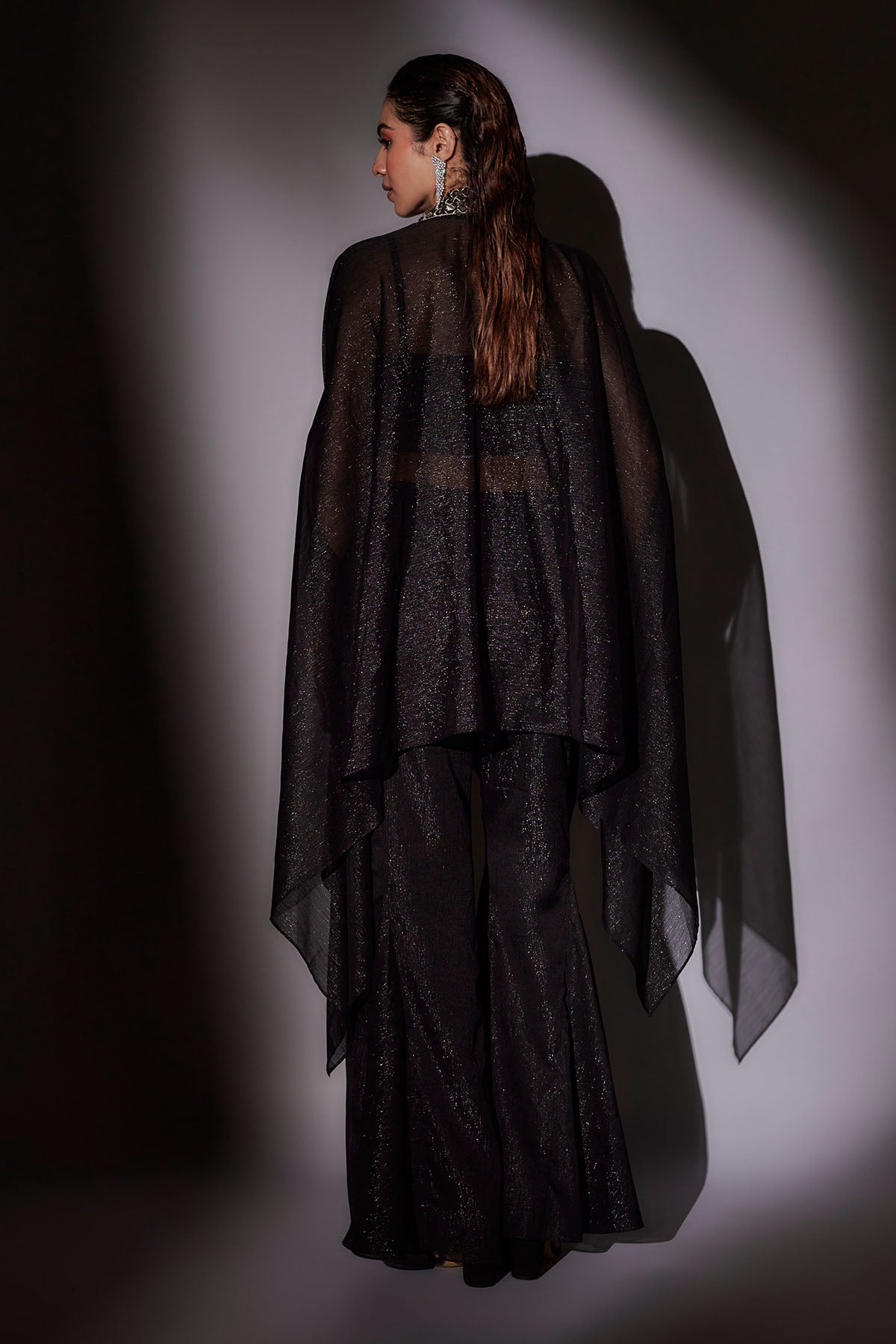 Black Embroidered Pants Set