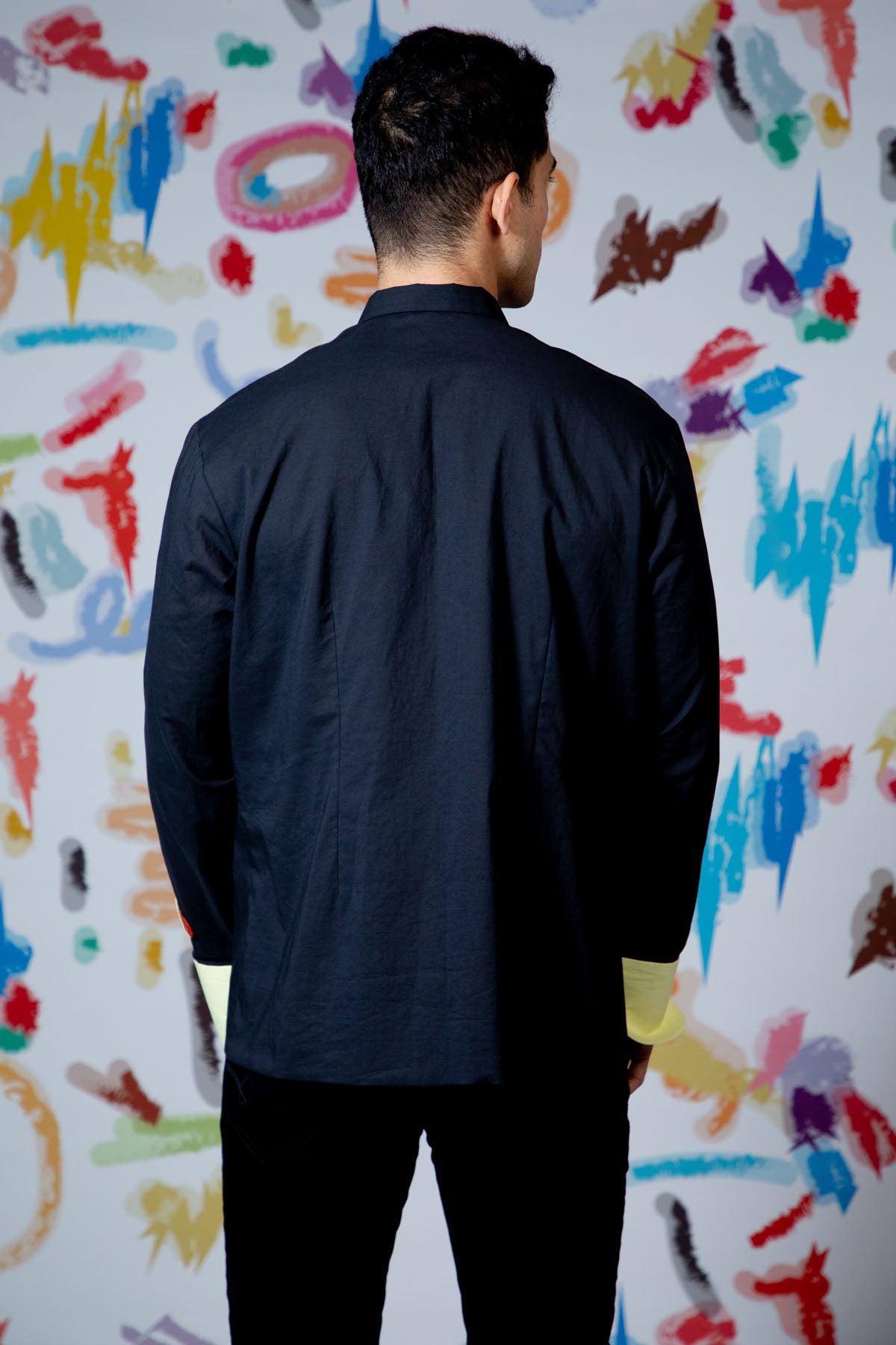 Black Embroidered Pocket Shirt