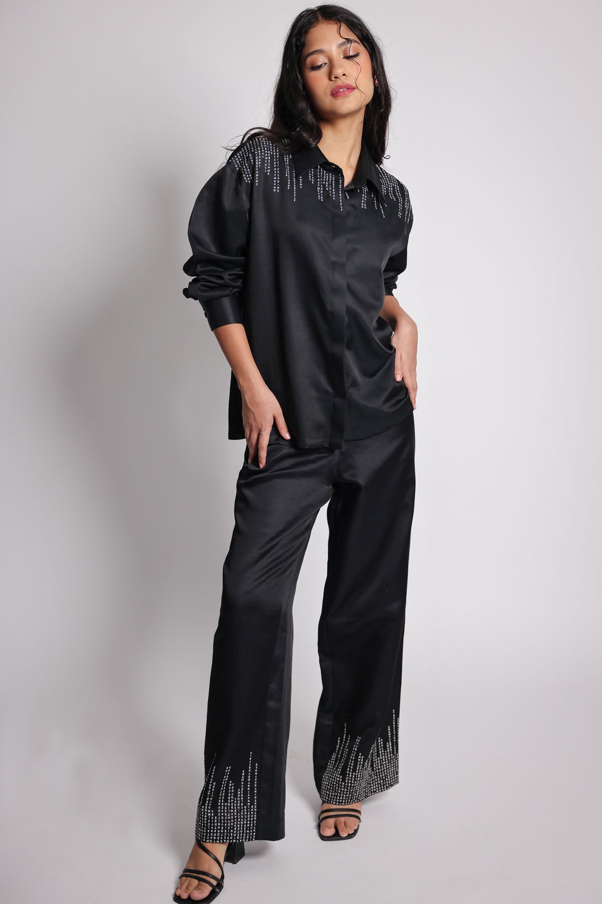Black Embroidered Shirt & Pants