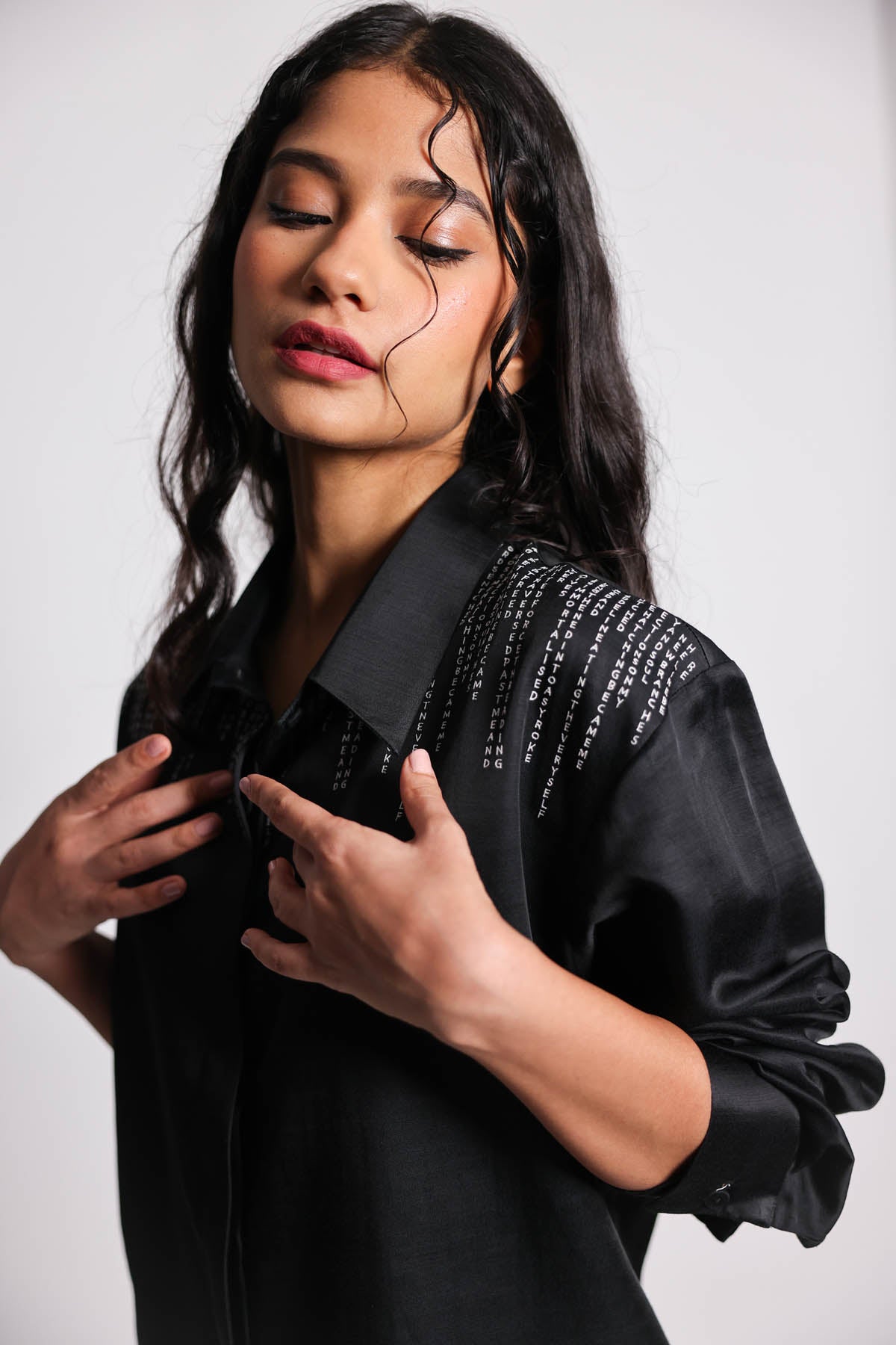 Black Embroidered Shirt & Pants