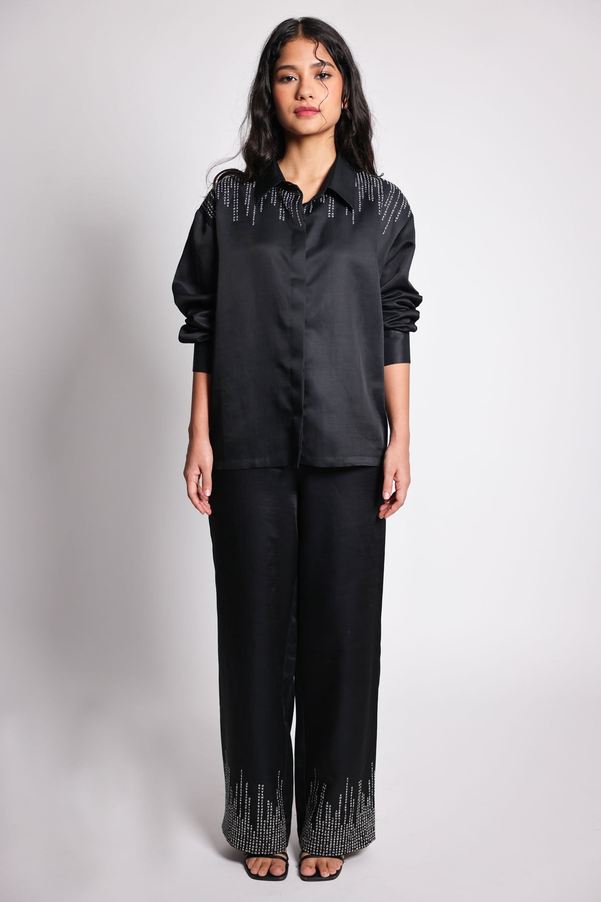 Black Embroidered Shirt & Pants