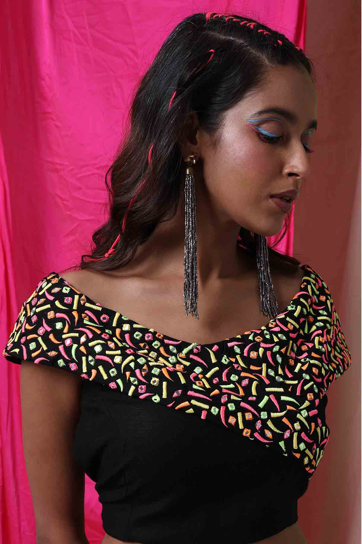 Black Embroidered Top & Trousers