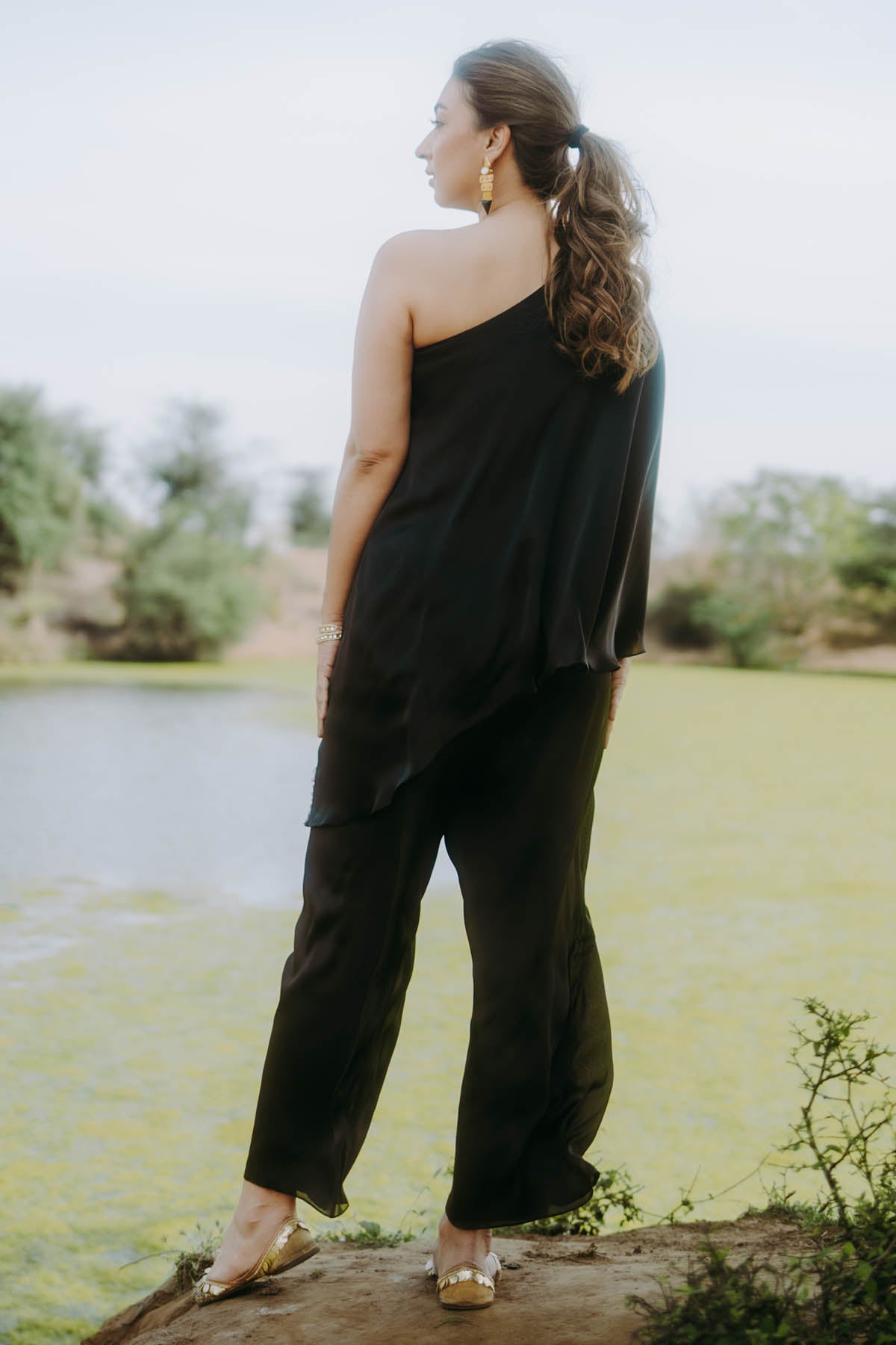 Black Embroidered Tunic & Pants