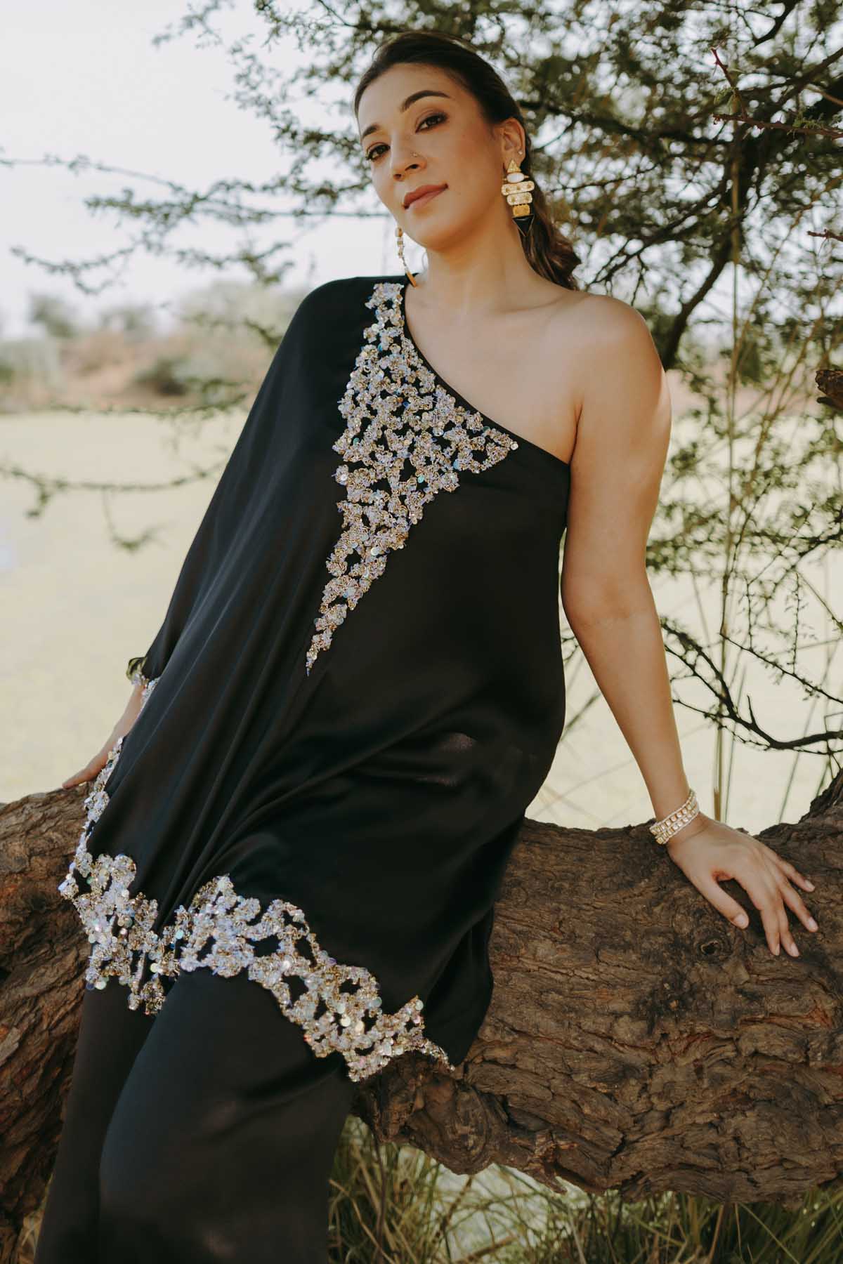 Black Embroidered Tunic & Pants