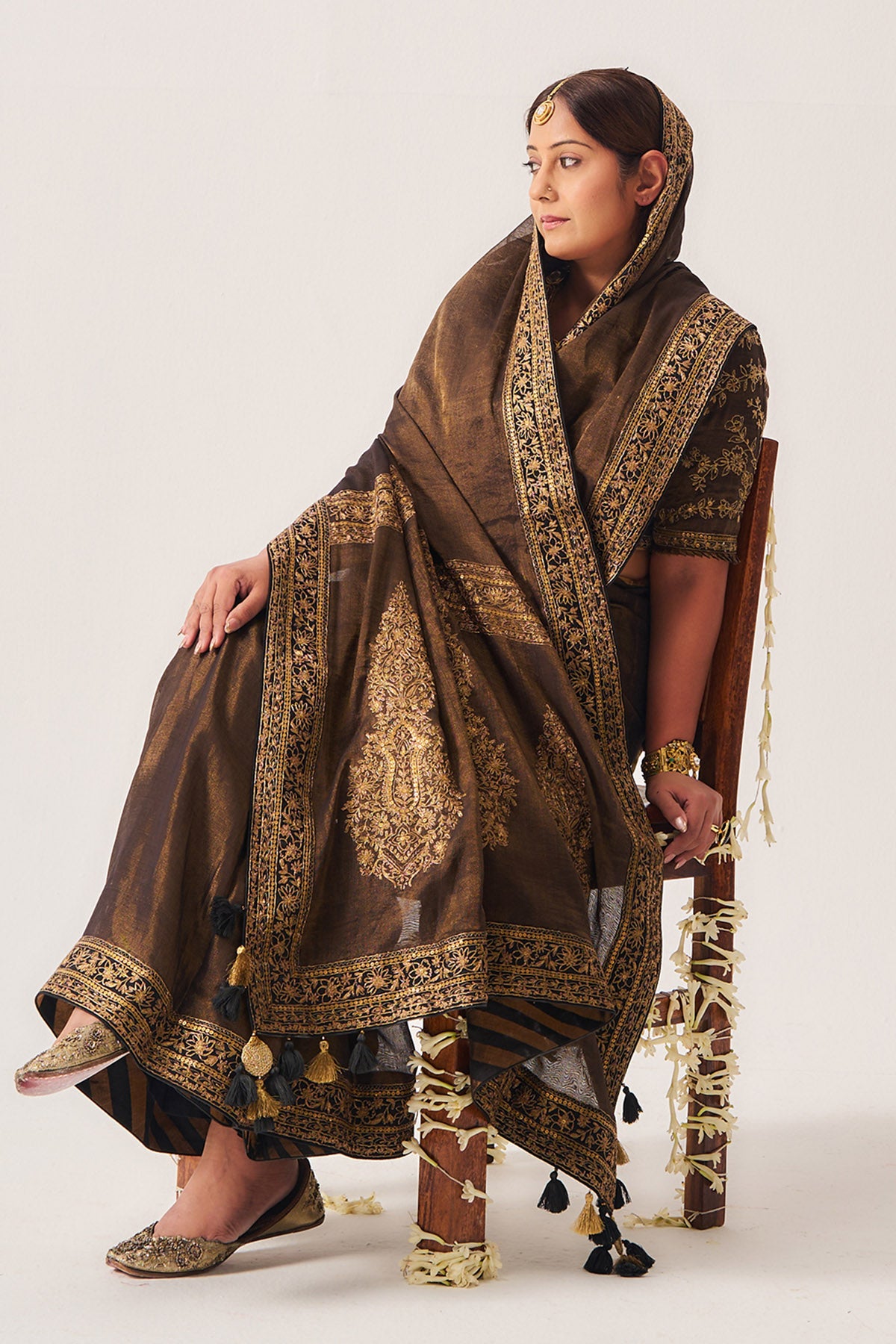 Black Embroidery Saree & Blouse