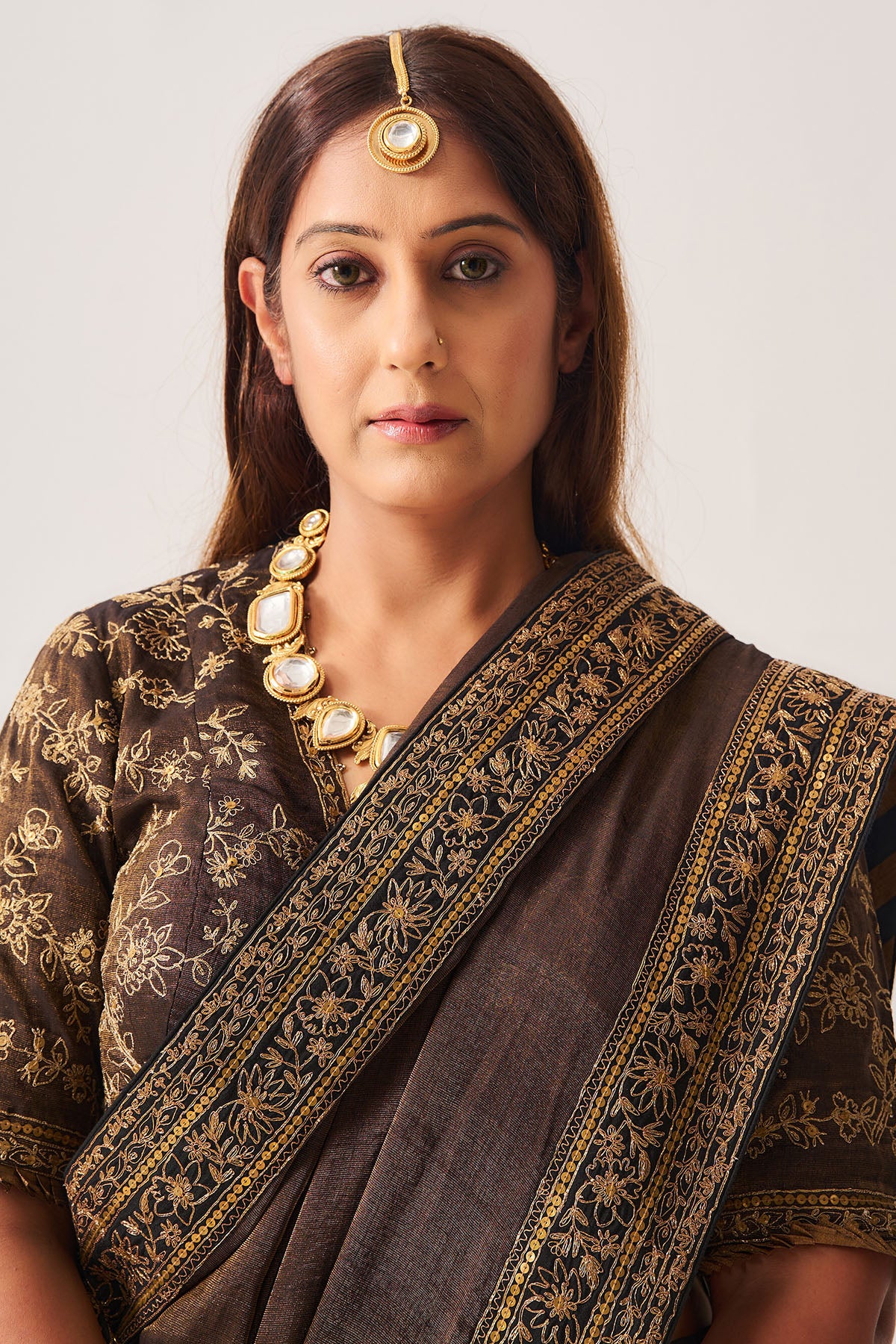 Black Embroidery Saree & Blouse