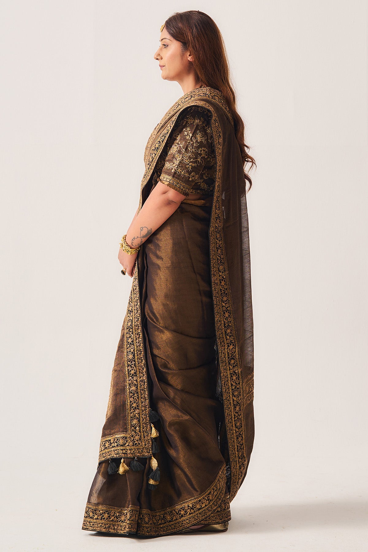 Black Embroidery Saree & Blouse