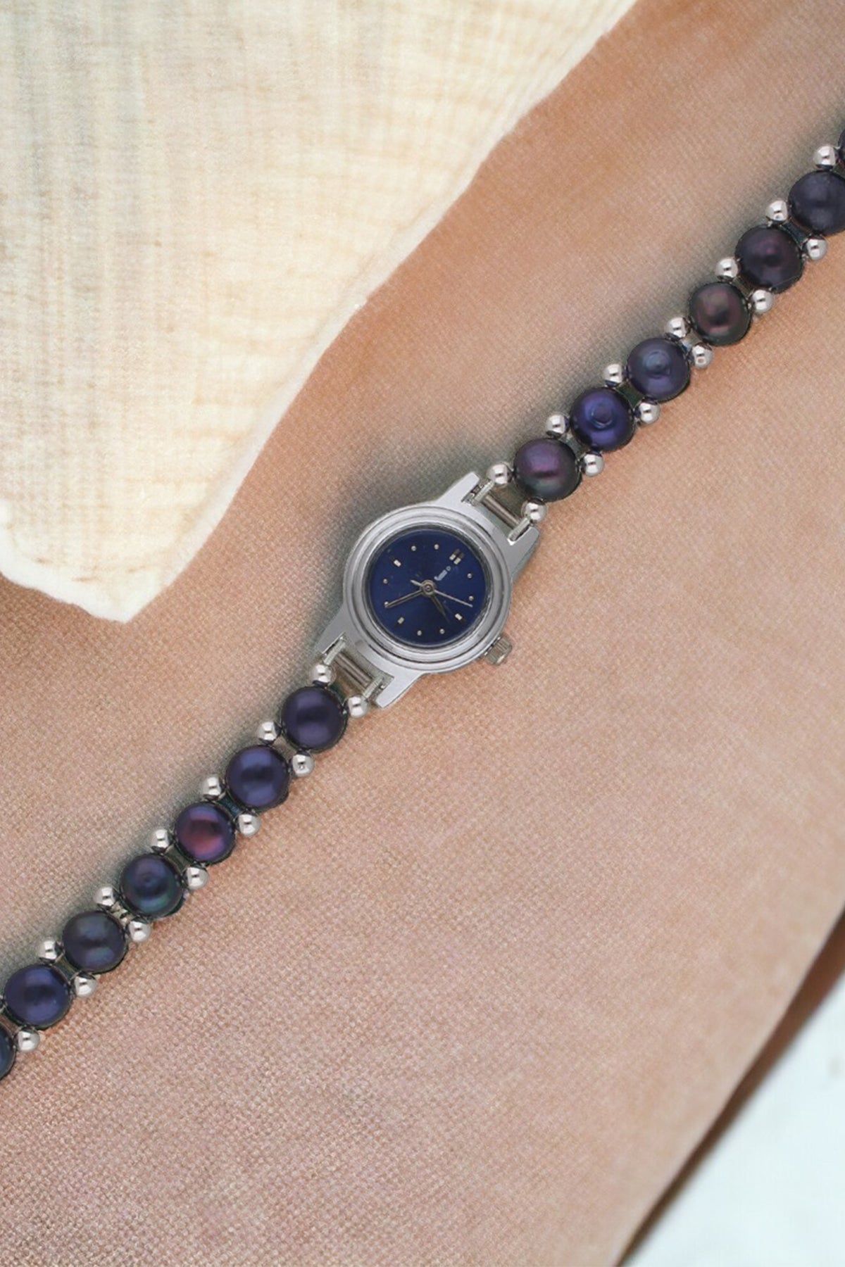 Buy Black Flat Shaped Pearls Watch for women by J Pearls online available at scrollnshops
