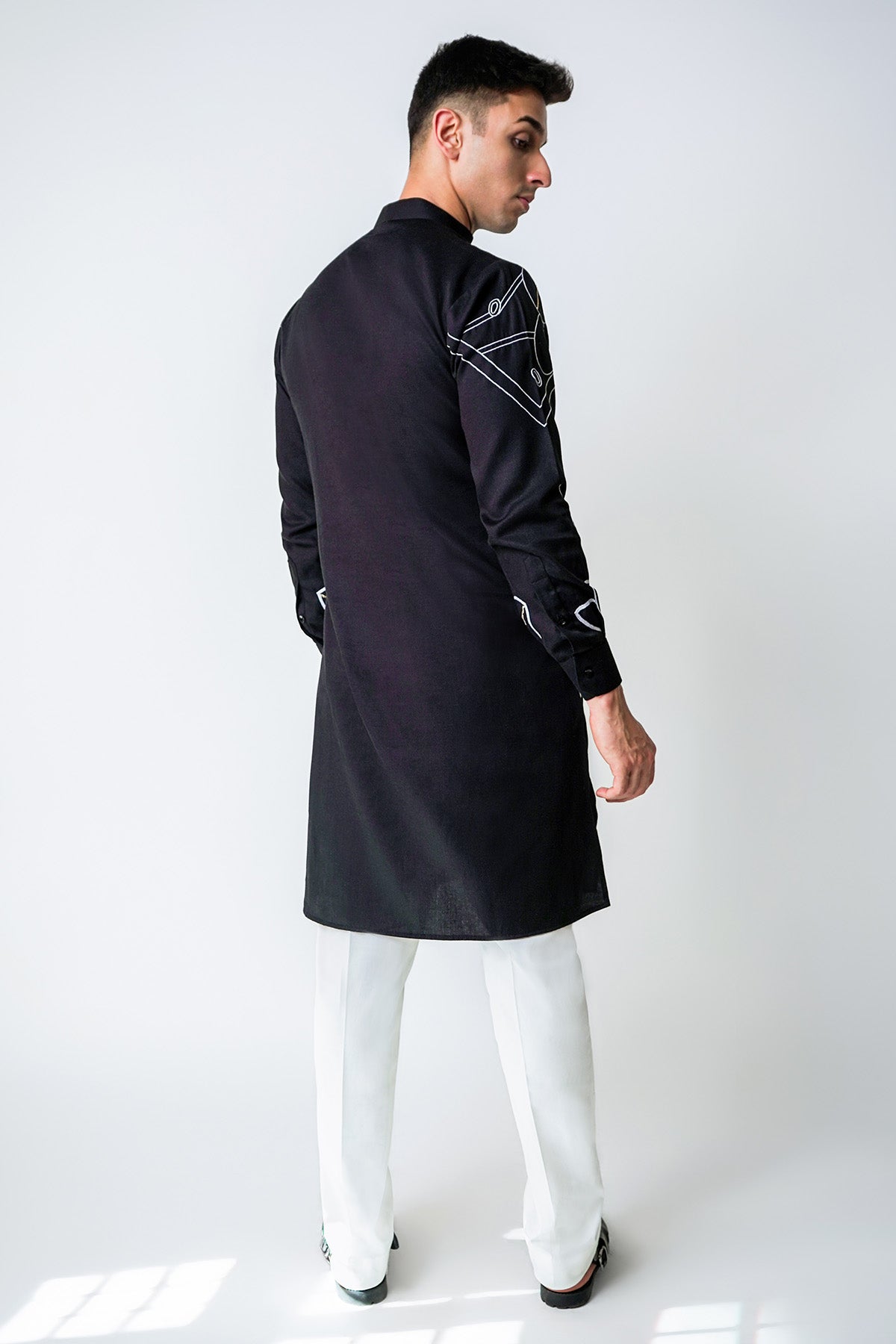 Black Floral Handwork Kurta Set