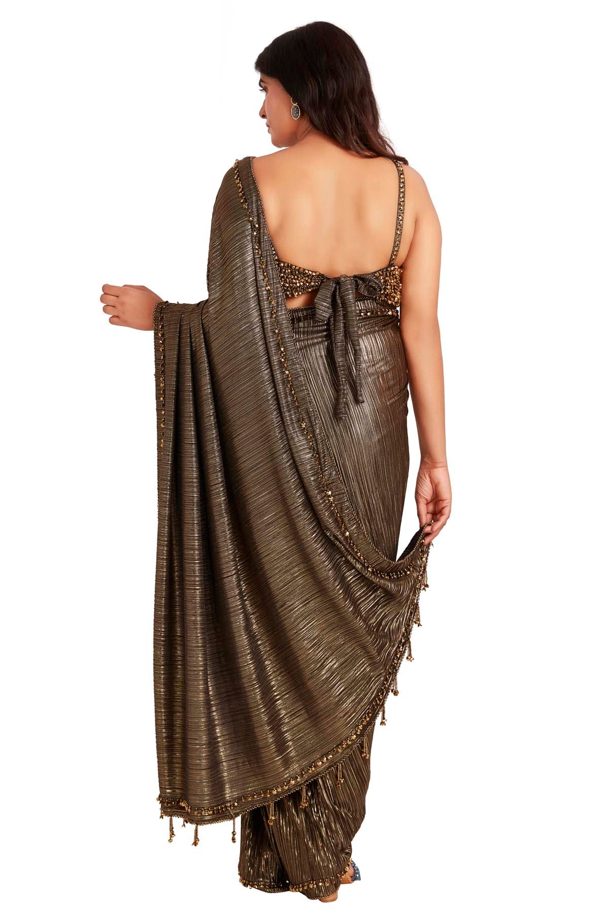Black Foil Embroidered Saree