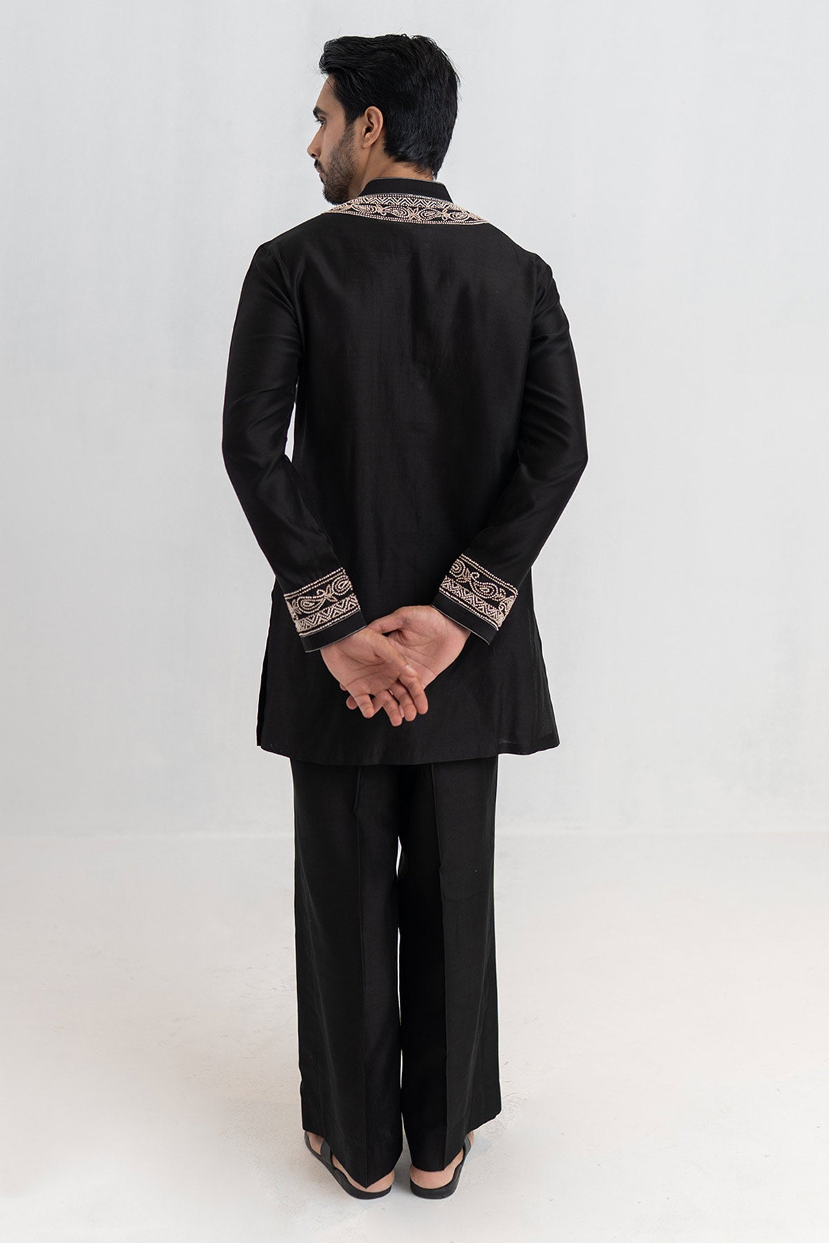 Black French Knot Kurta & Pants