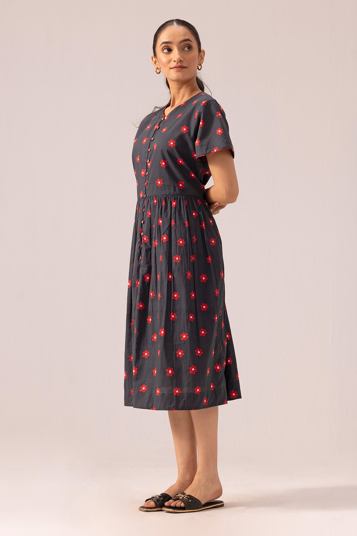 Black Front Opening Maxi Dress