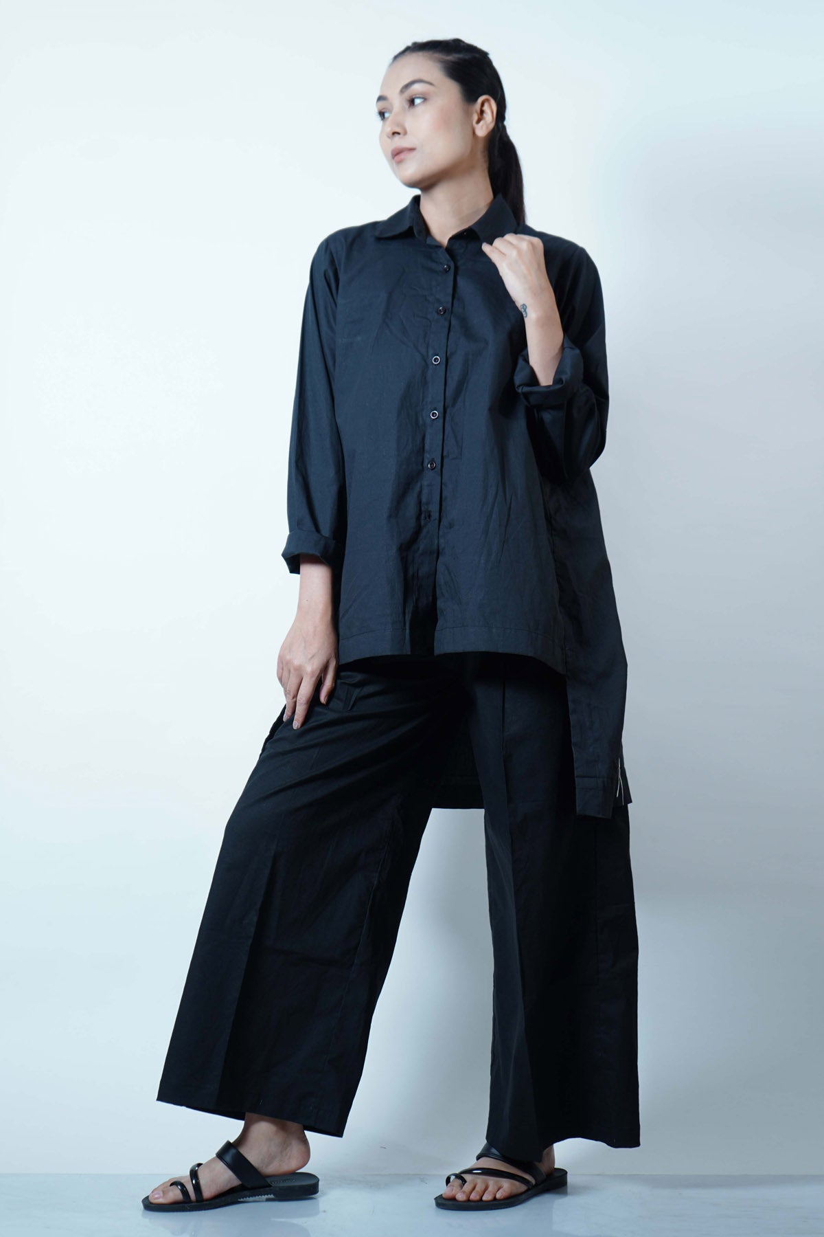 Buy Jaza Black Front Pleated Pants For Women Available online at ScrollnShops