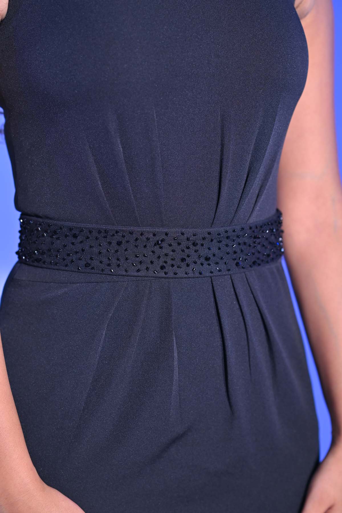 Black Fur Bodycon Dress & Belt