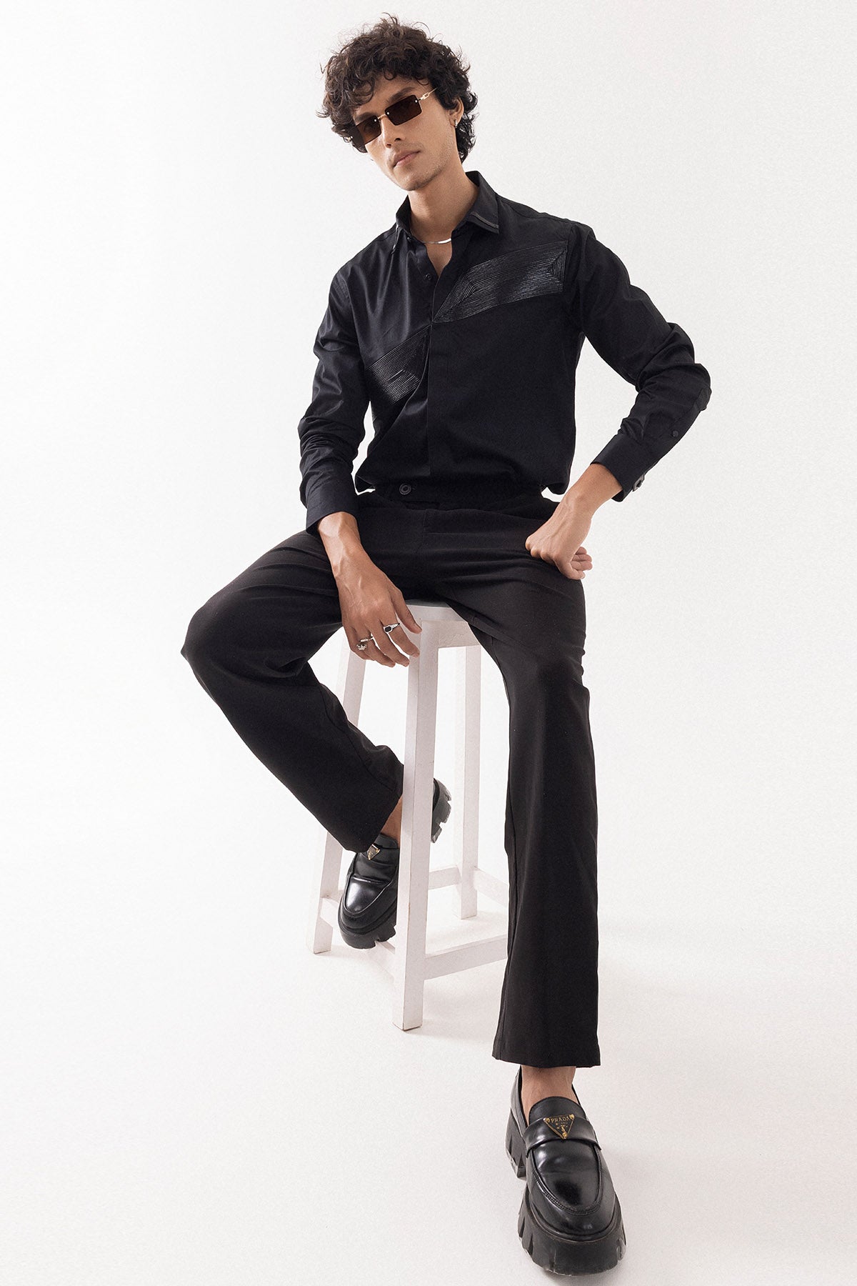Black Giza Cotton Cord Shirt