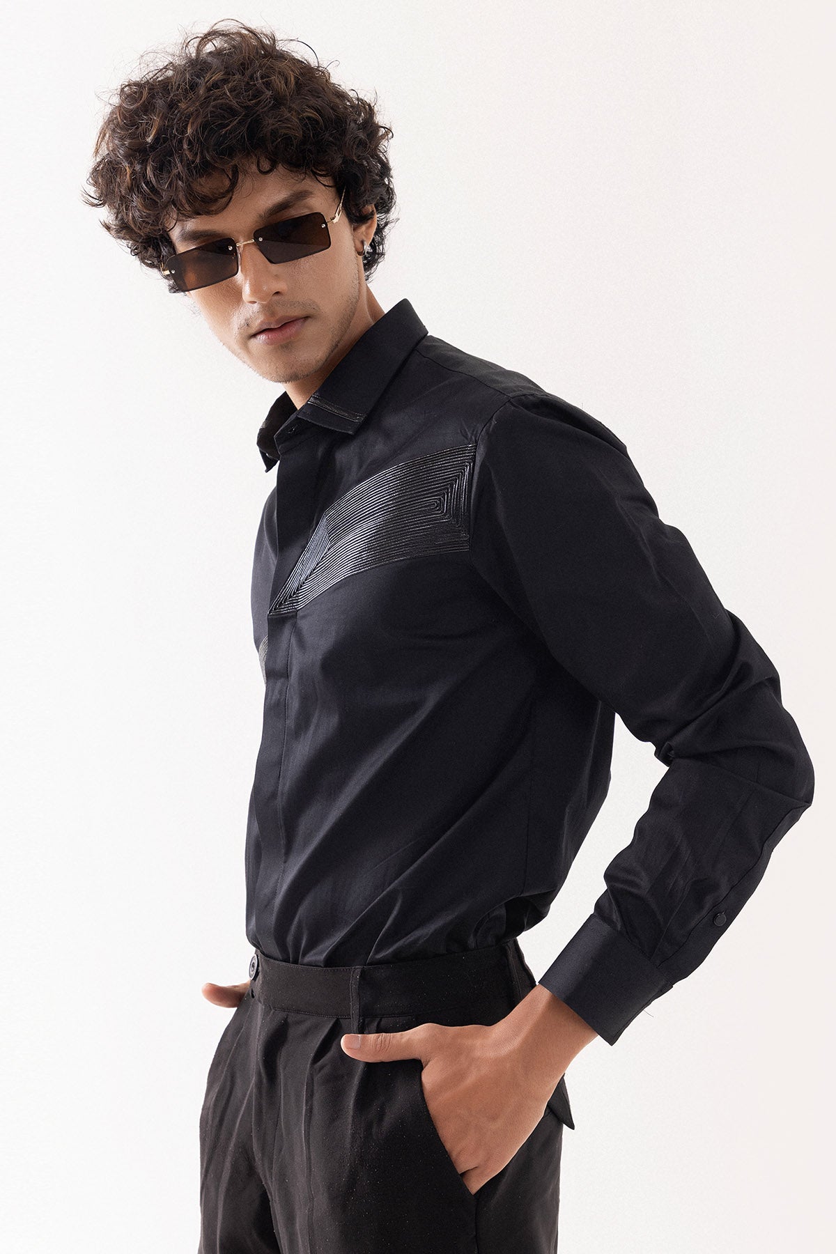 Black Giza Cotton Cord Shirt